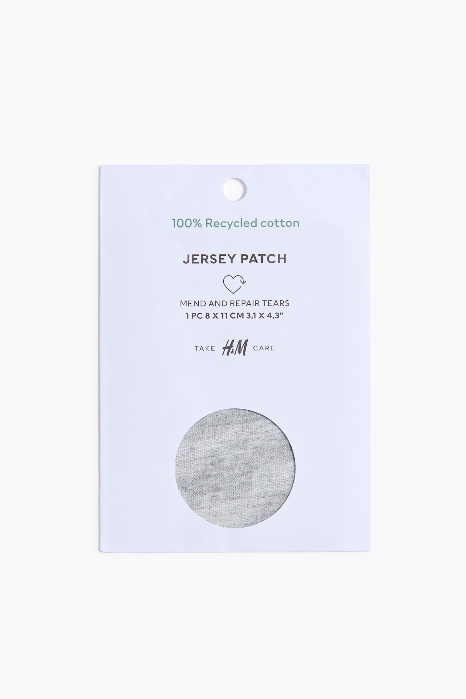 Džersejová nažehľovacia záplata - Svetlosivá melírovaná/Čierna