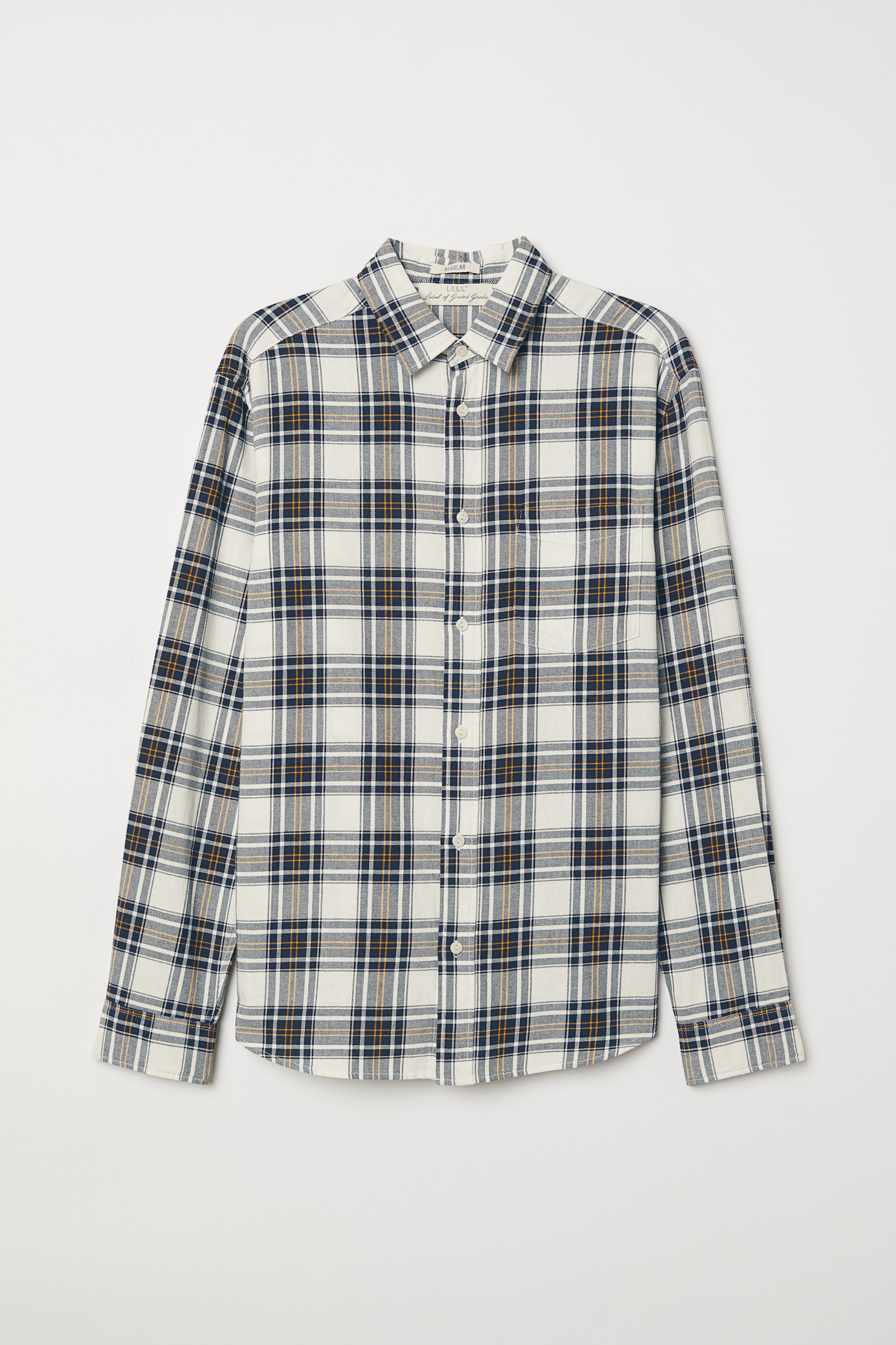 Cotton shirt Regular Fit Dark blue/White checked=