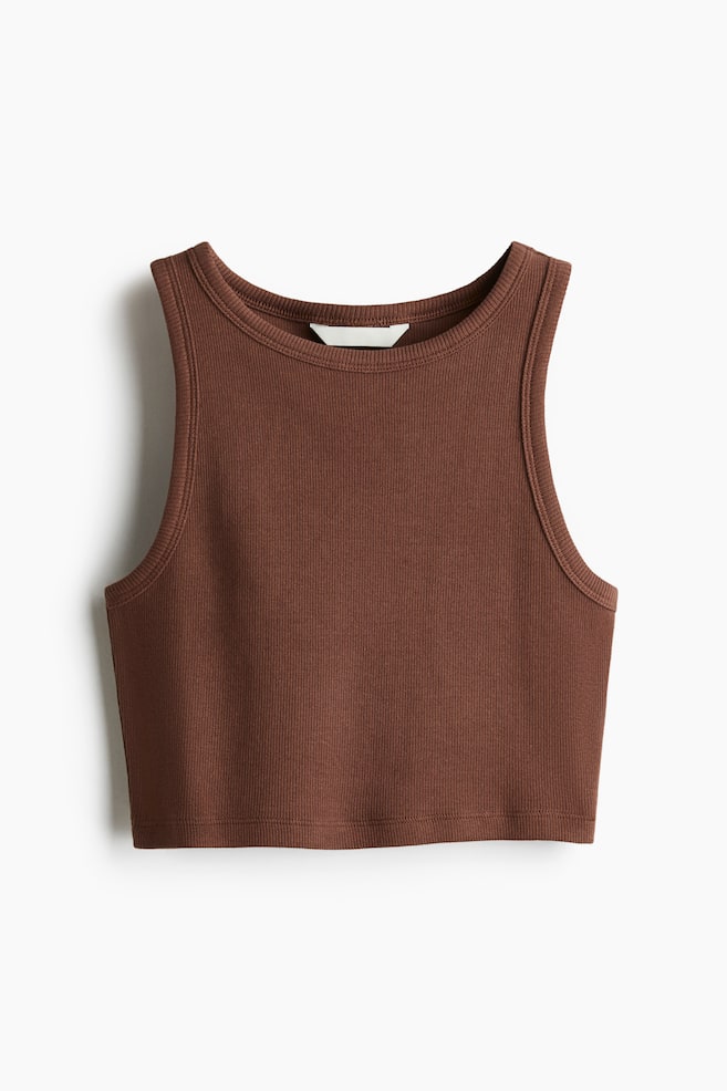 Cropped vest top - Brown/Cream/Black striped/White/White/Red striped/Black - 1