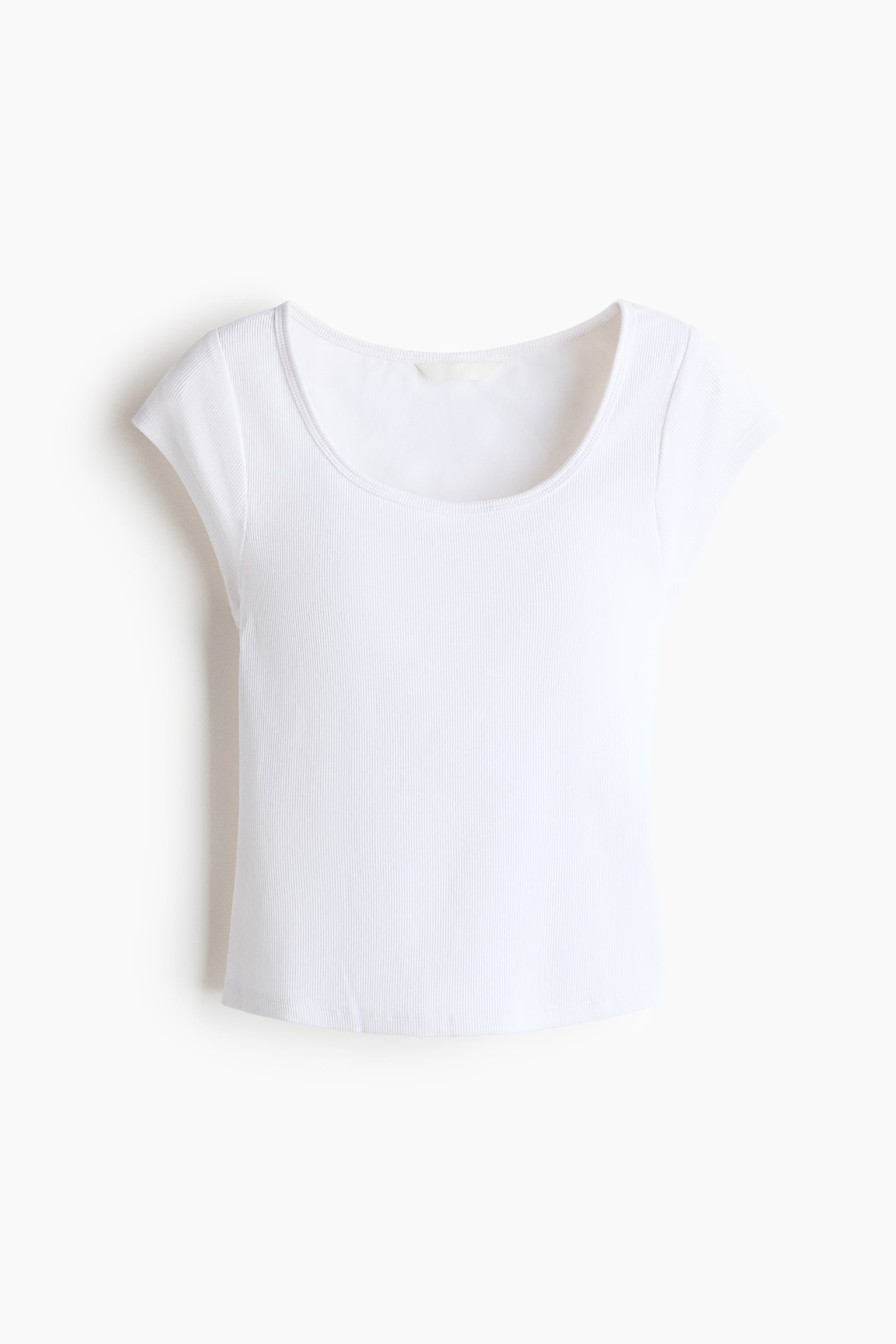 Integral-bra cotton T-shirt - White/Black - 1
