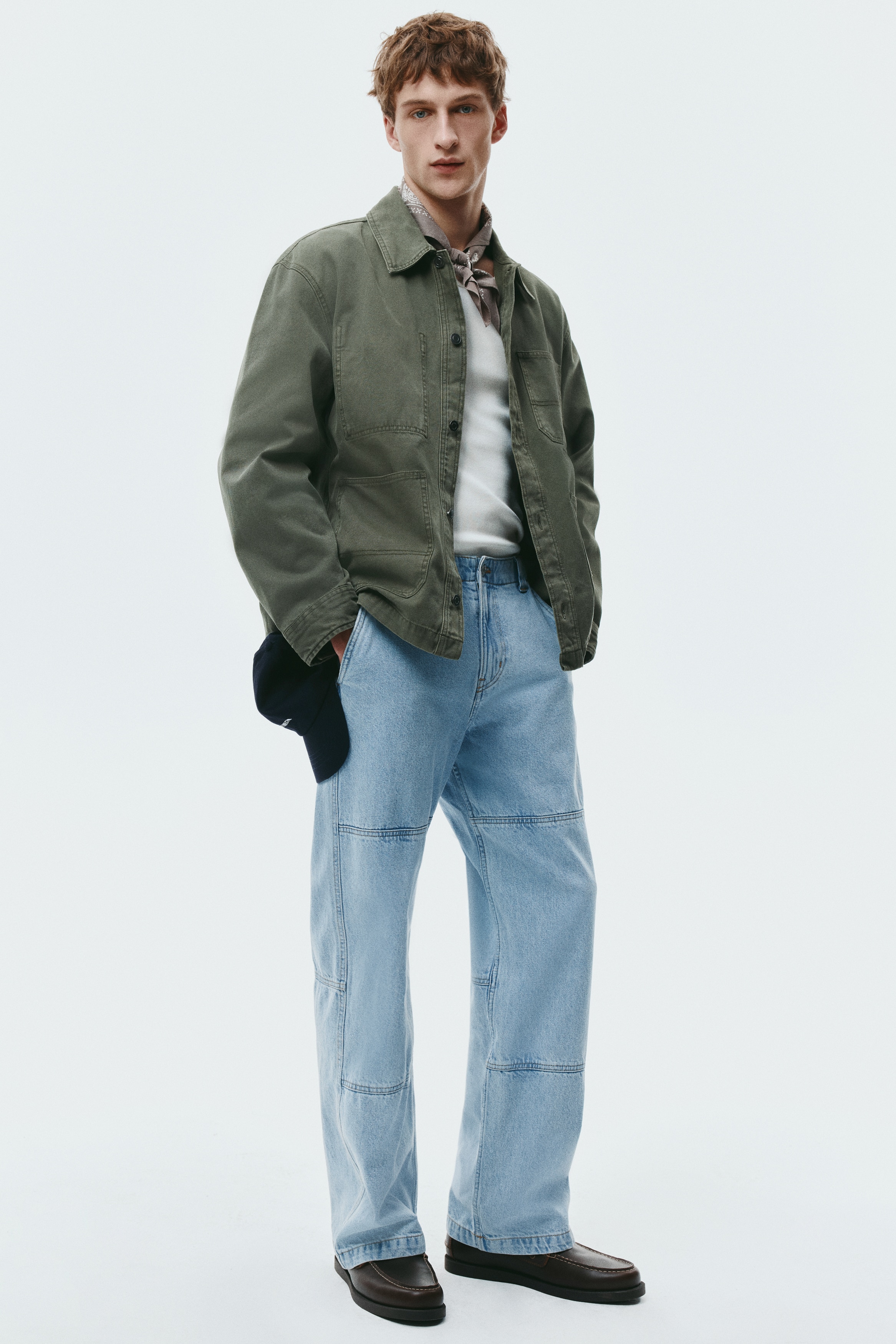 Jean worker Loose Fit - Bleu denim/Gris