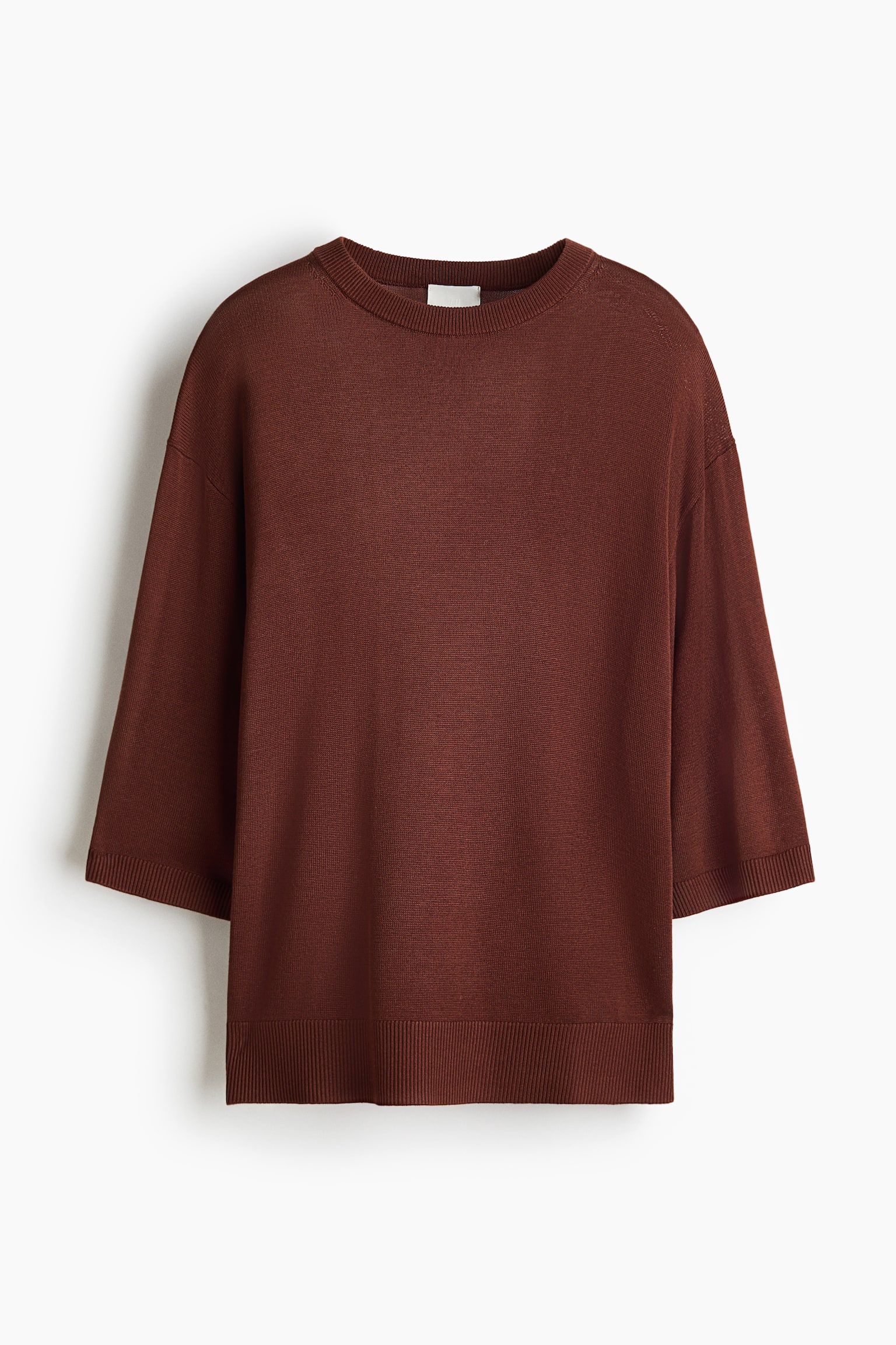 Женский топ H&M Fine-Knit Top, цвет: Тёмный коричневый — фото 1