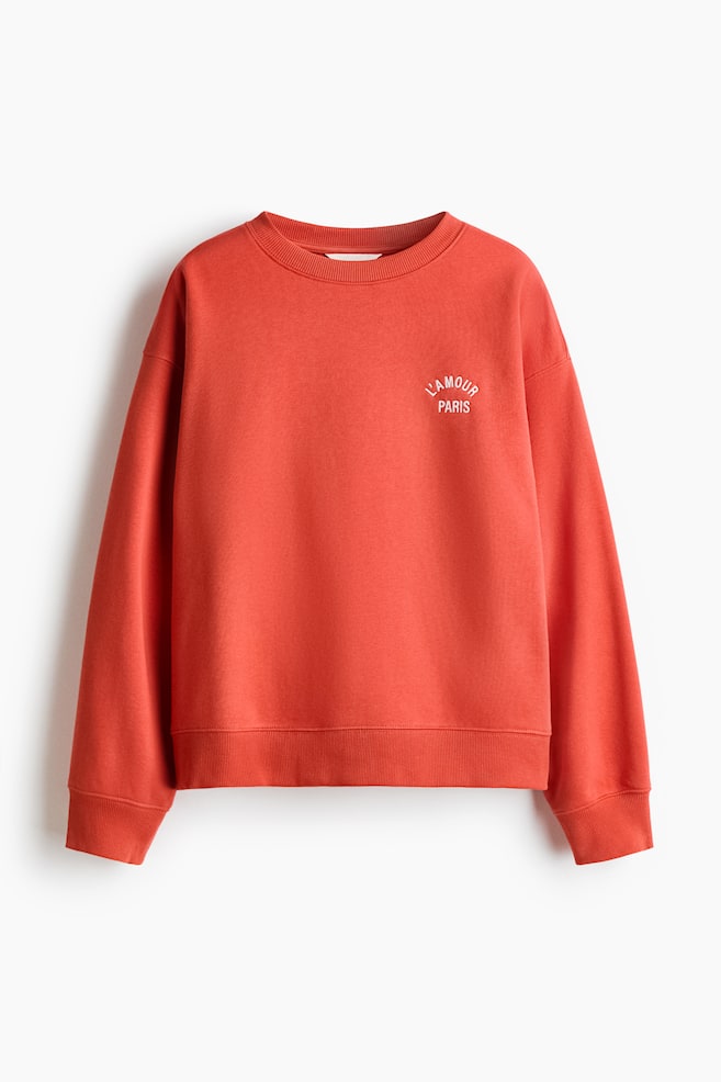 Sweatshirt with Text Motif - Orange/Paris/Dark blue/Le Marais Académie/Light gray melange/Paris/Light gray/Athletics/Navy blue/Paris/Light gray melange/NYC/Light turquoise/Art Collective/Rust red/Paris/Dark gray/Brunch/Cream/Le Club/Burgundy/Running Club/Light pink/Athlétisme Parisien - 1