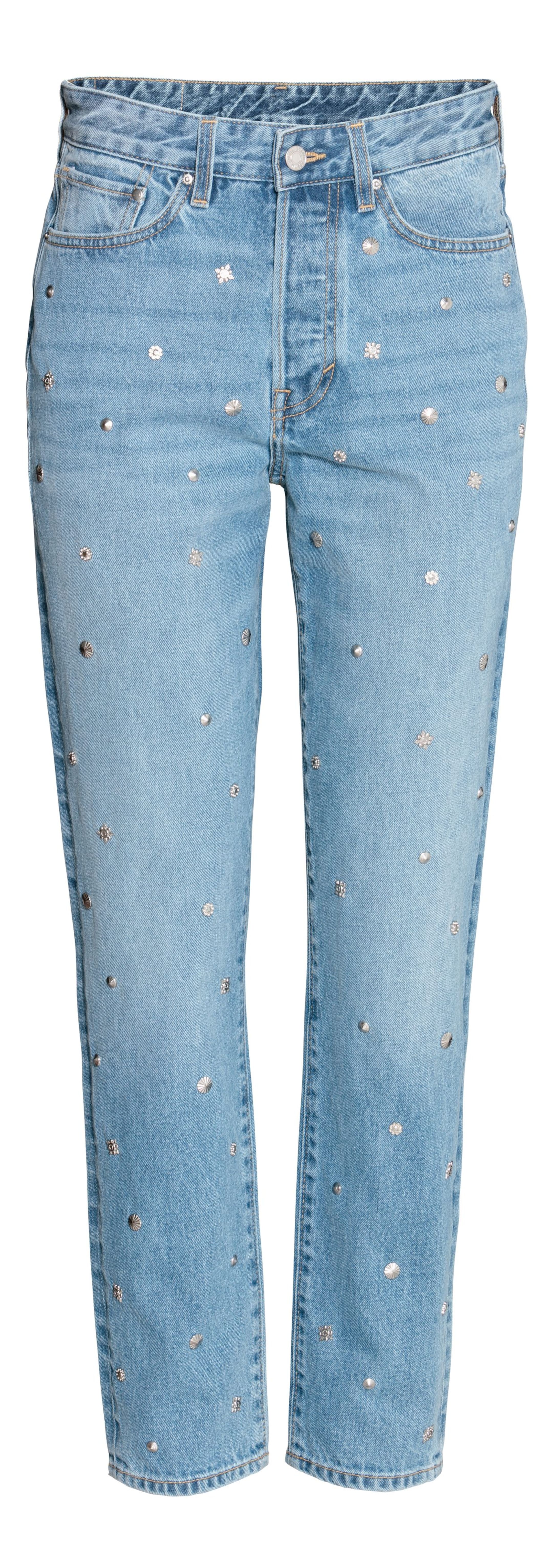 Voir une image plus grande: Jean vintage taille haute - Bleu denim clair/rivets - Ladies | H&M CA 1