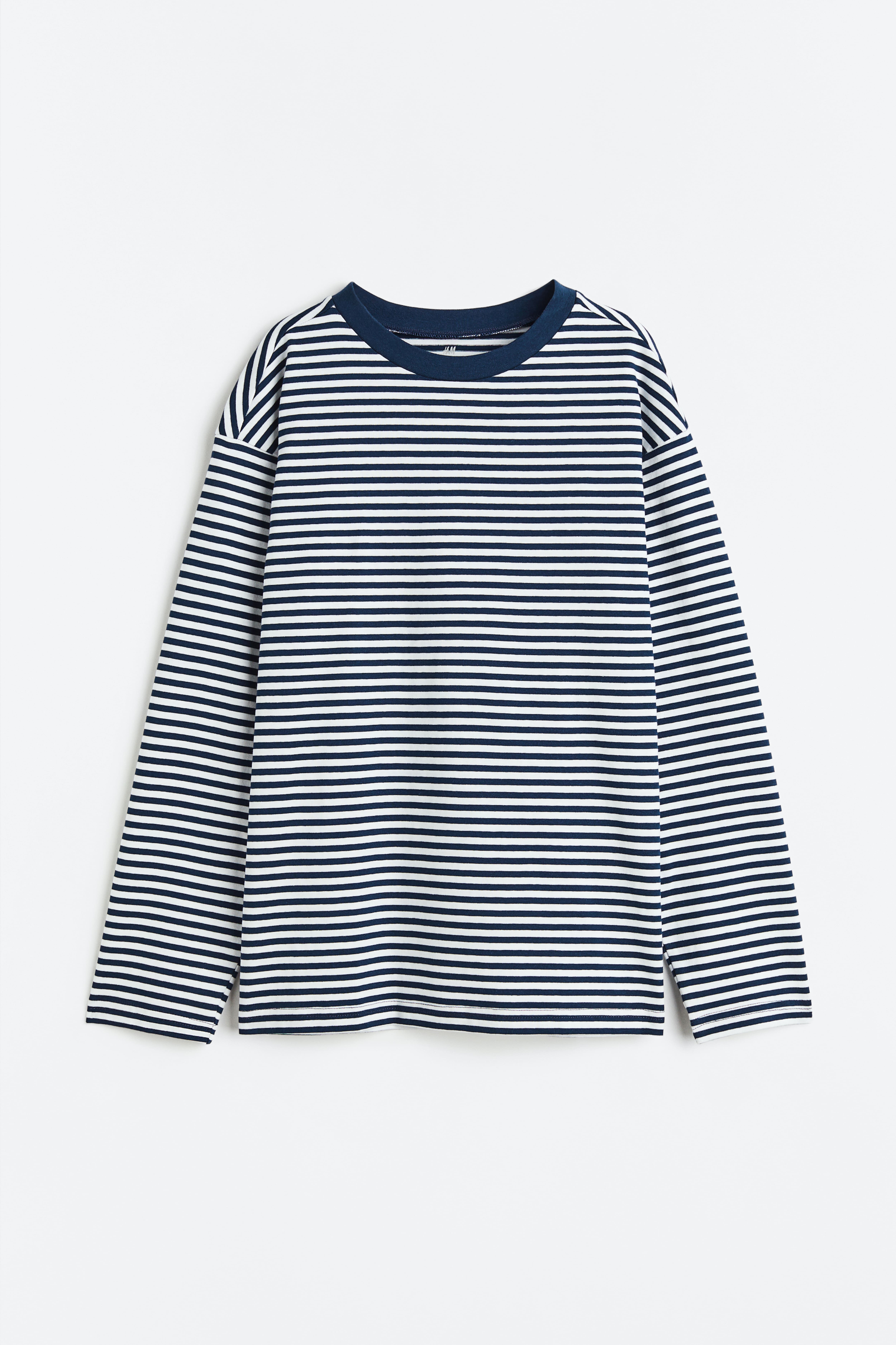 Oversized Long sleeved Shirt Navy blue striped Kids H M CA