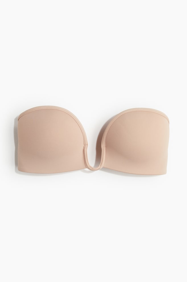 Non-wired push-up balconette bra - Beige - 1