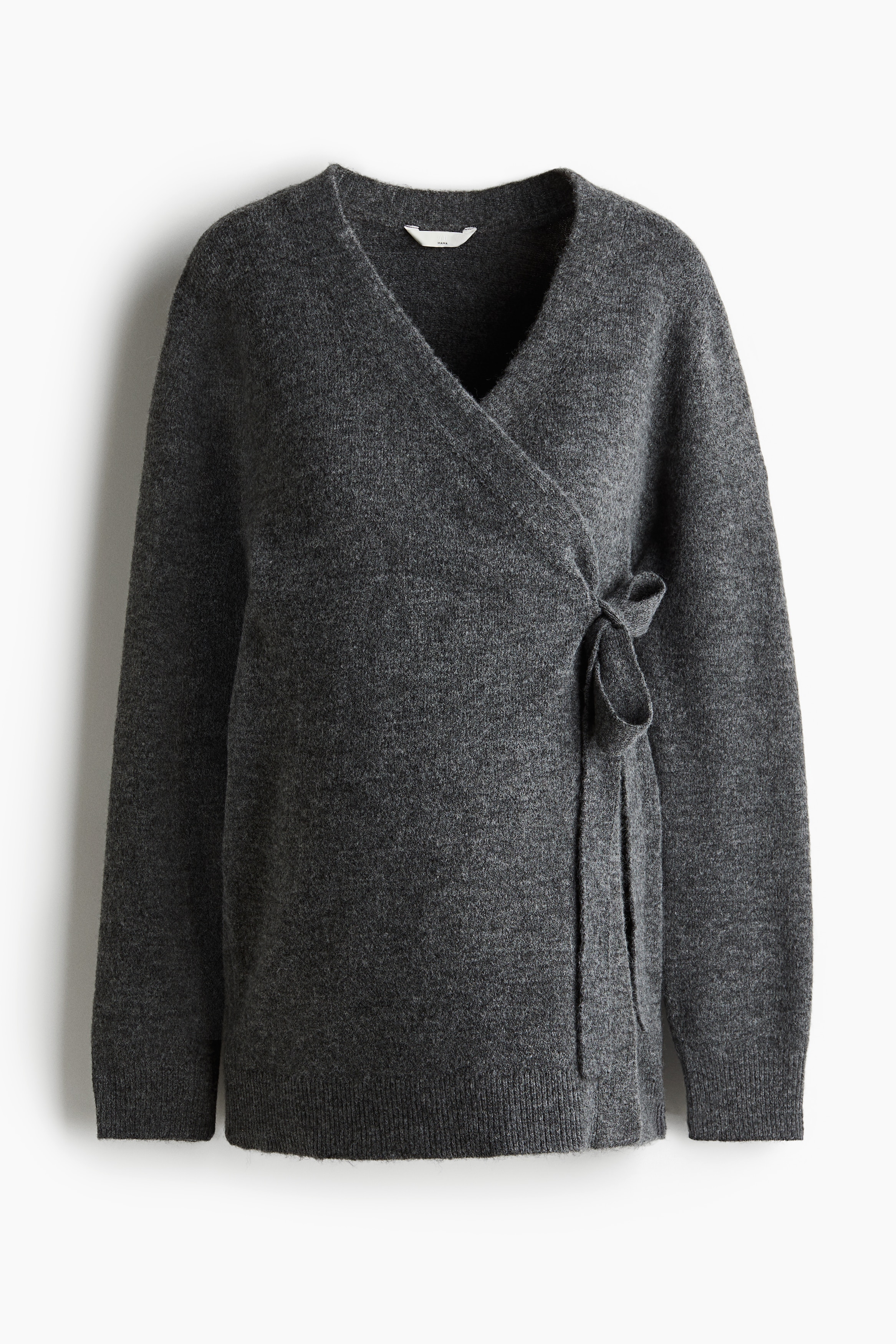 Women's Dark gray melange MAMA Before & After Wrap-front Cardigan