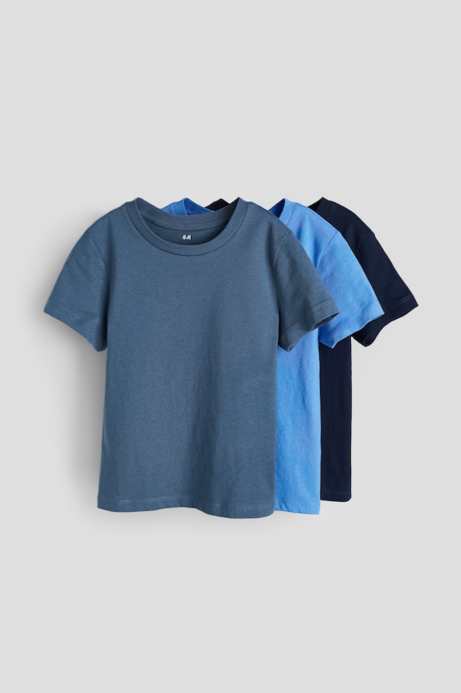 3er-Pack T-Shirts - Hellblau/Marineblau/Marineblau/Weiß/Graumeliert/Weiß/Knallblau/Dunkelgrau - 1