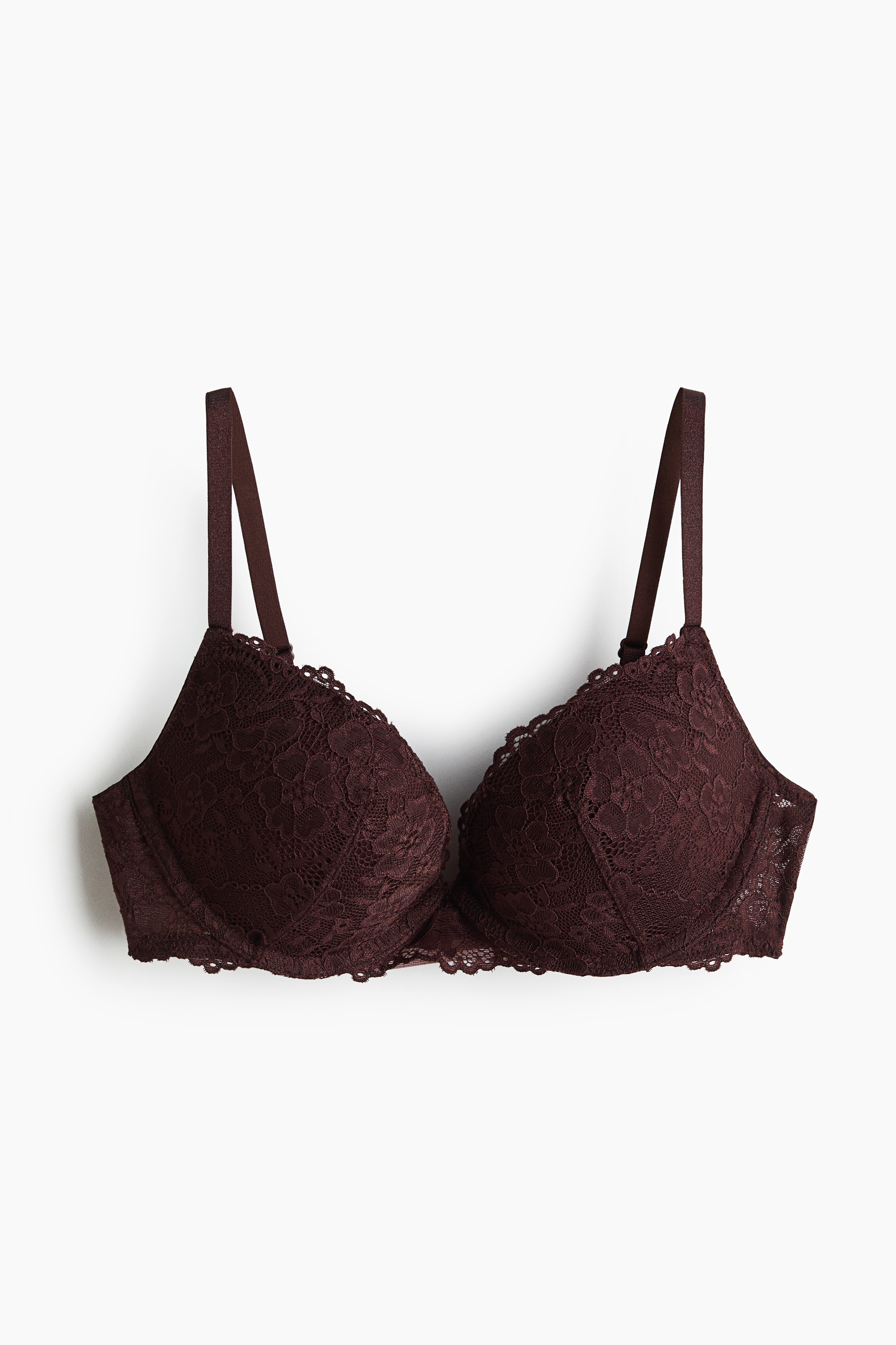 Lace super push-up bra - Dark brown/Light blue/Black/White
