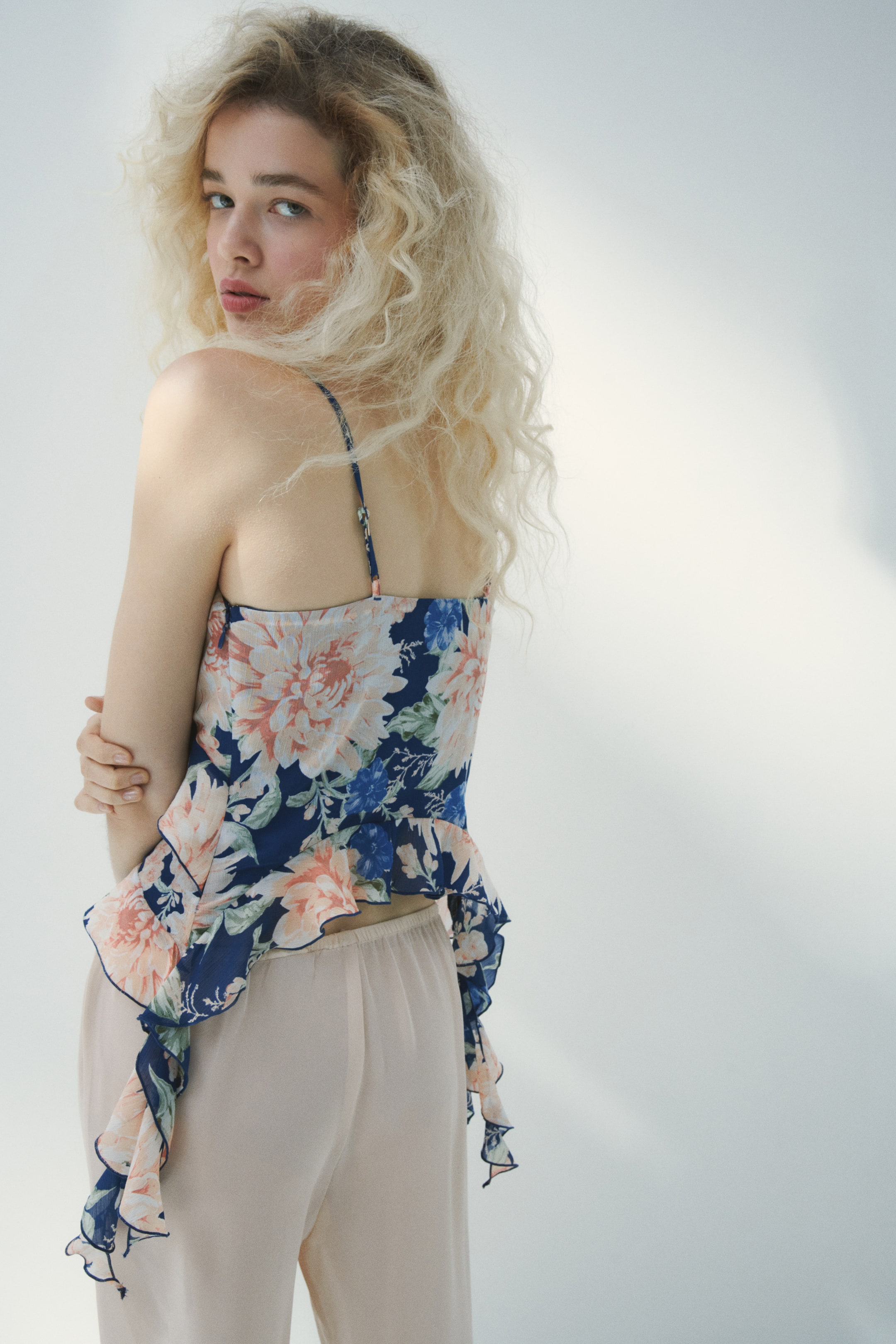 Flounced Strappy Top