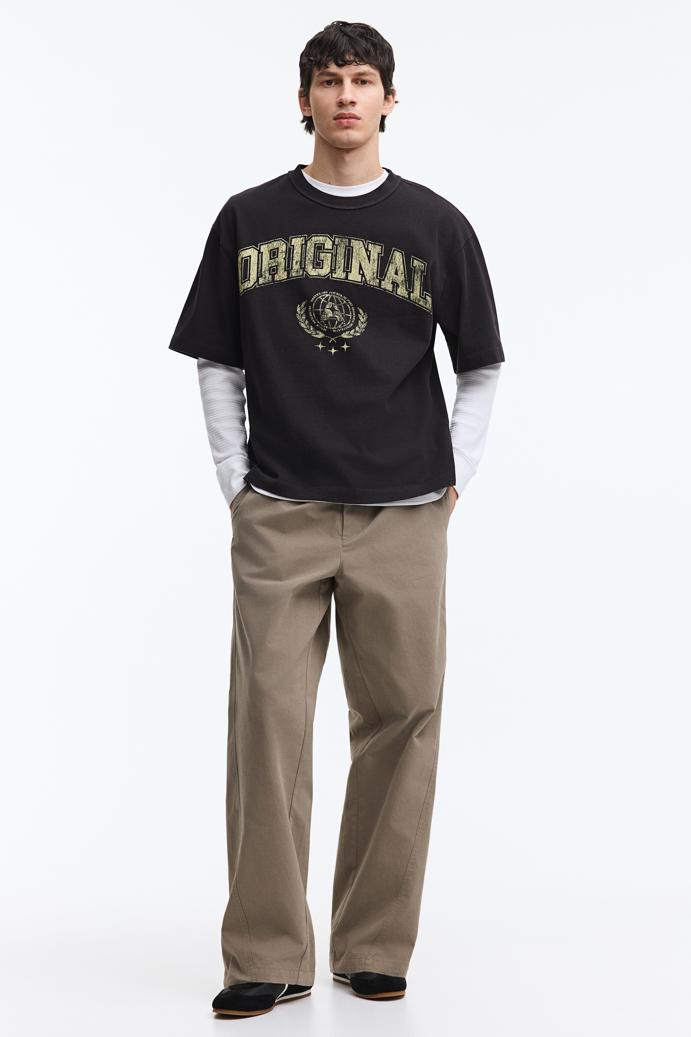 ルーズフィット プリントTシャツ - ライトグリーン／33 - Men | H&M JP