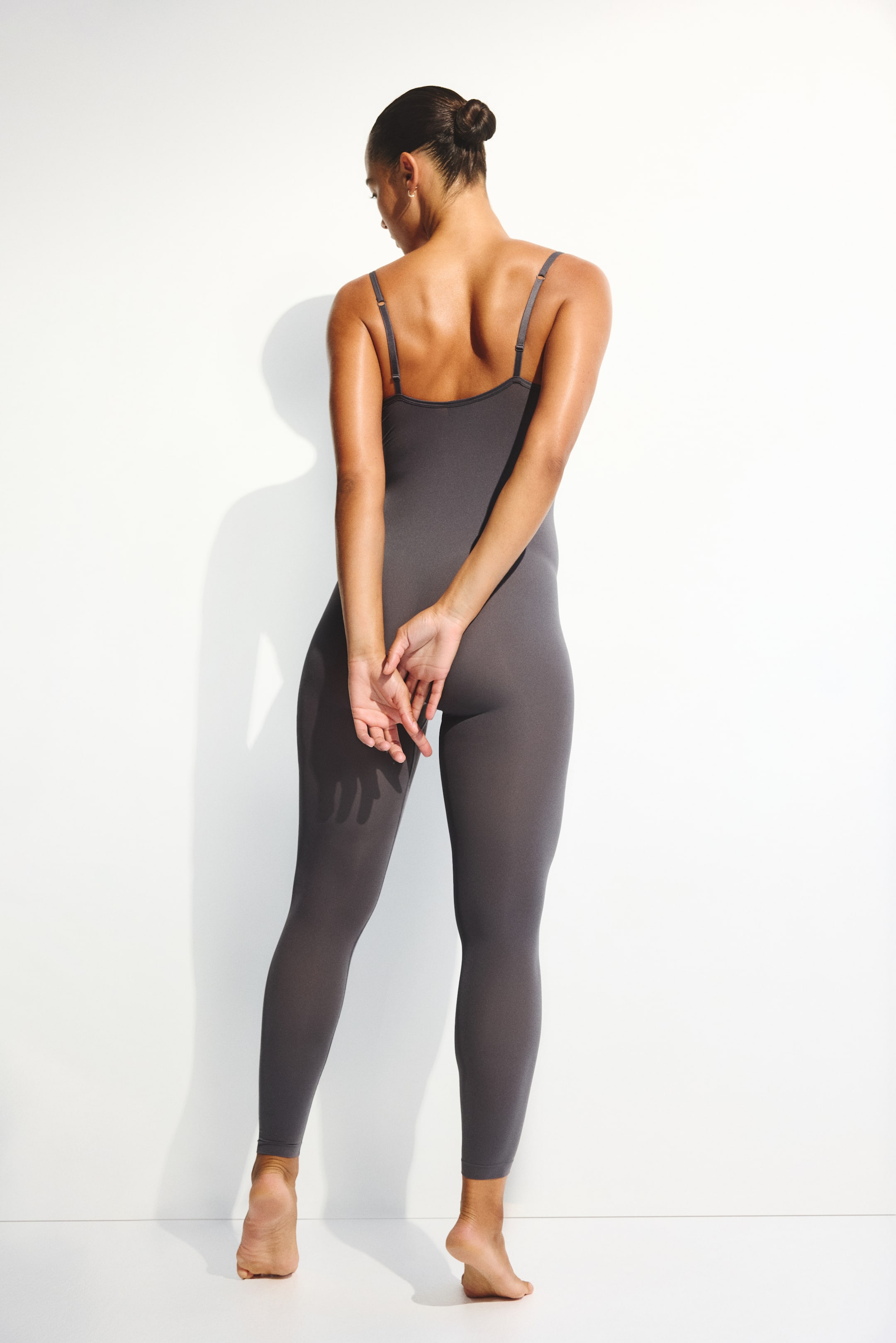 View larger image: Strappy unitard - Dark grey - Ladies | H&M GB 1