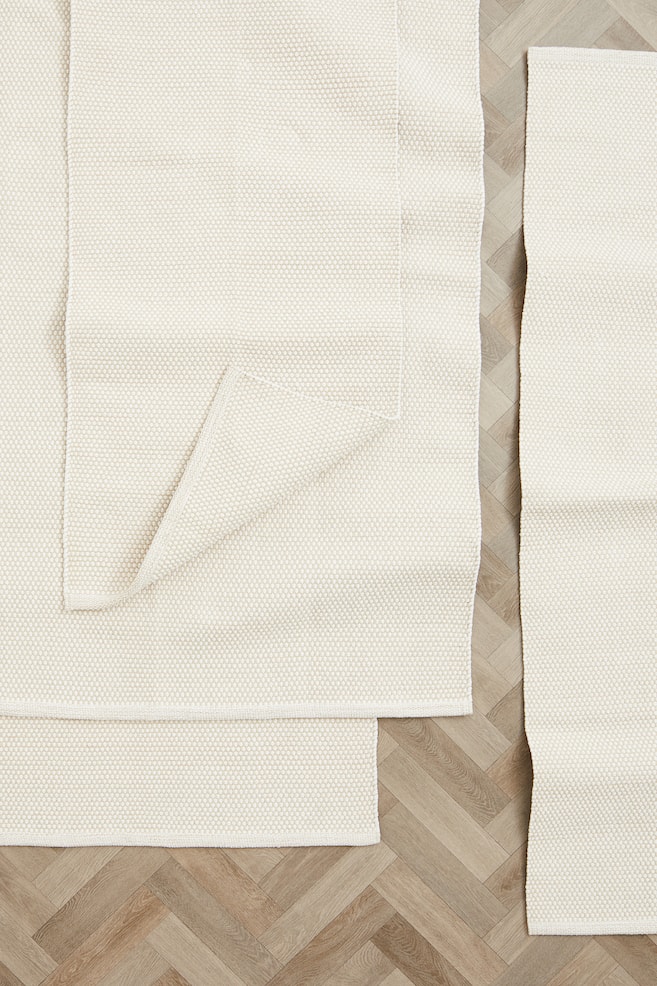 Textured cotton rug - Natural white/Beige - 3