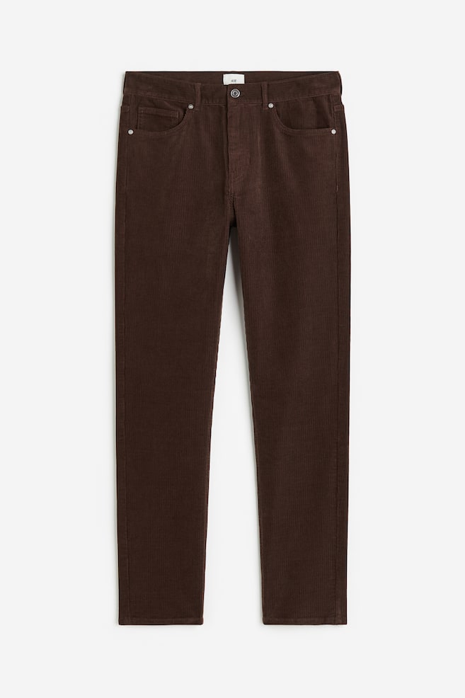 Slim Fit Corduroy trousers - Dark beige/Black - 2