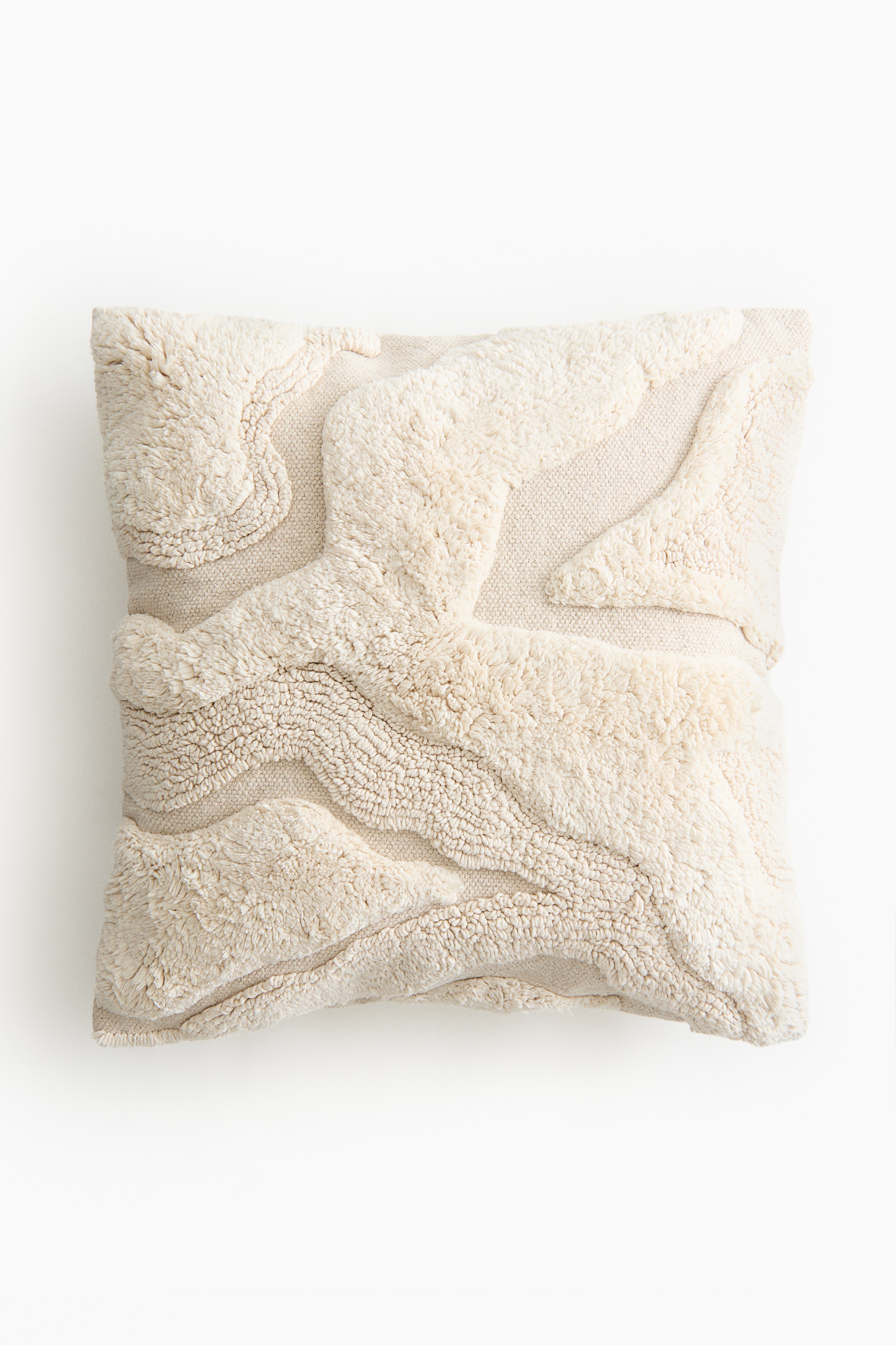 Copricuscino strutturato in cotone - Beige chiaro