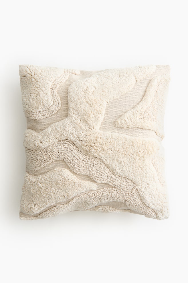 Textured cotton cushion cover - Light beige - 1
