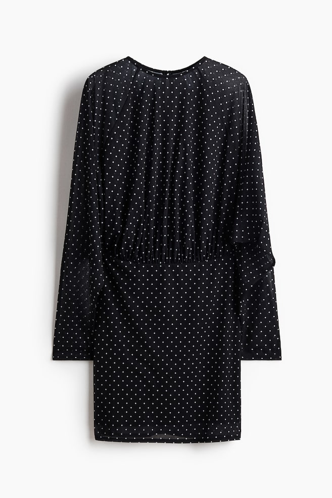 Vestido mini estampado - Negro/Lunares - 1