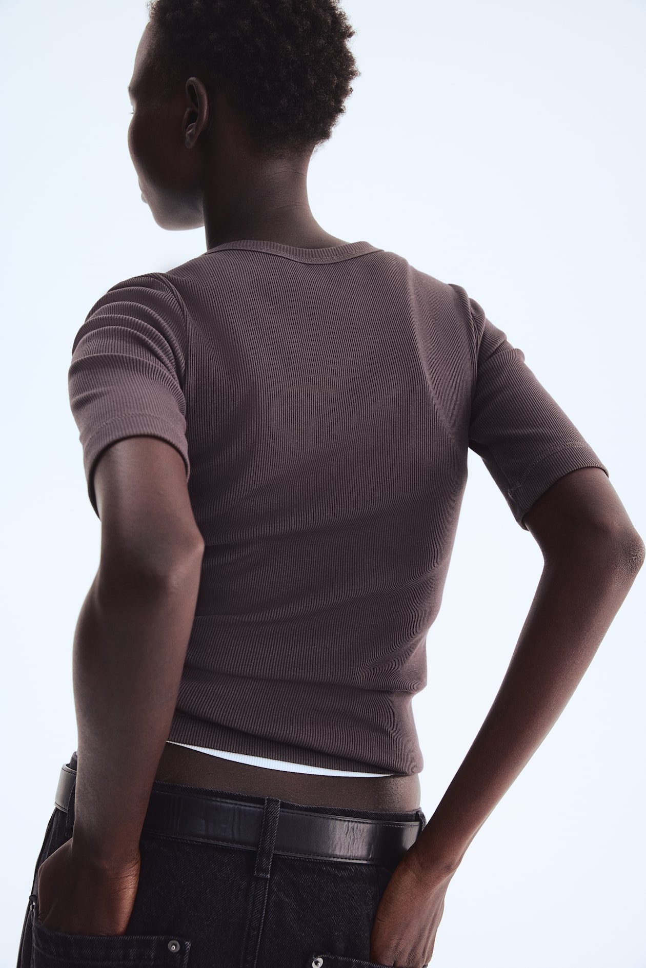 Ribbed Silk-Blend Top - image 5