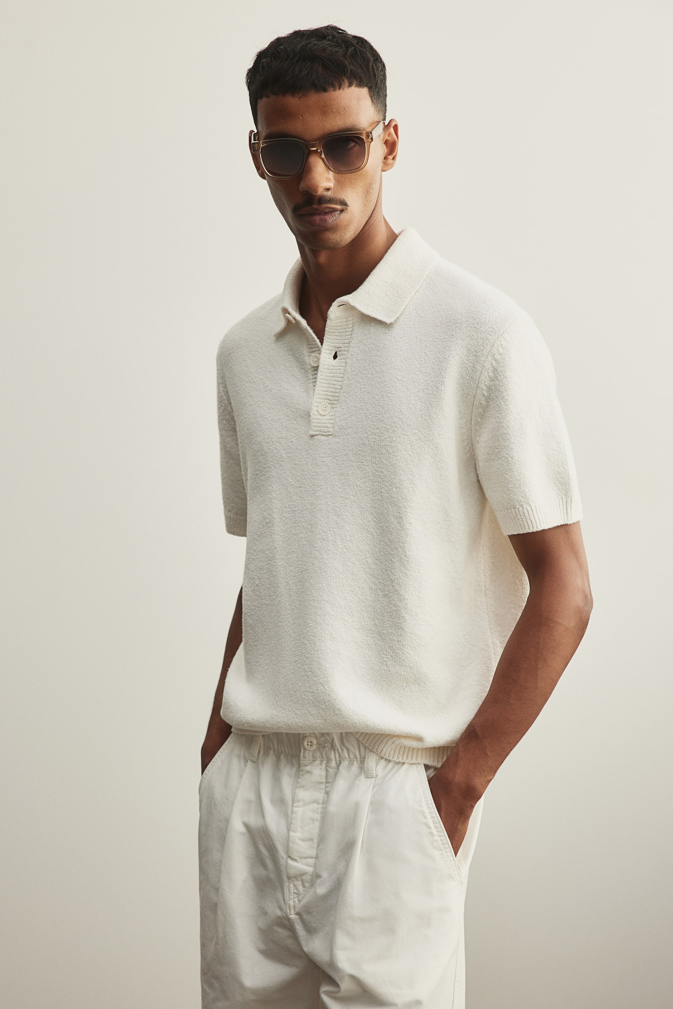 Regular Fit Bouclé Polo Shirt