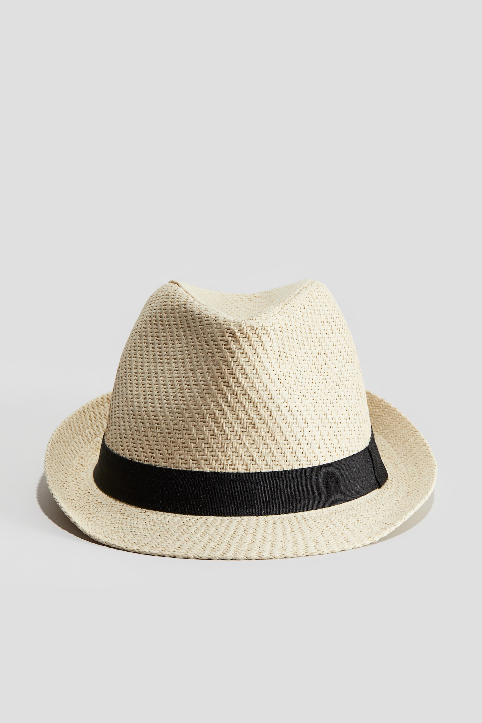 Fedora-style straw hat - Light beige - 1