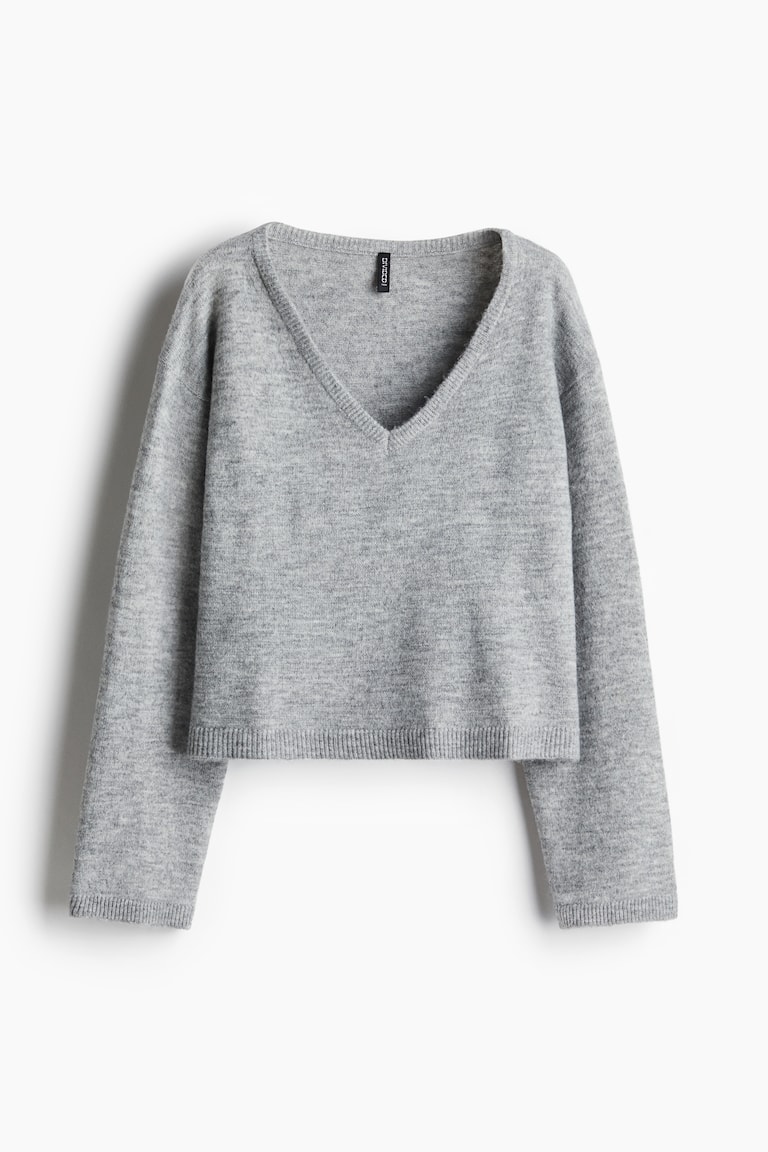 JDY - Blouse à col en V et manches courtes - Blanc