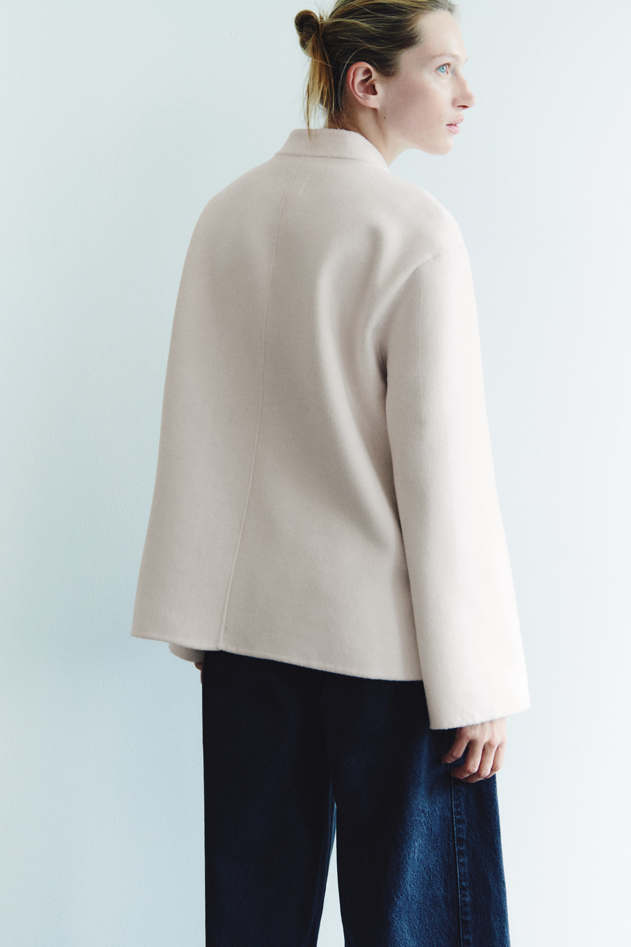 Wool-Blend Tie-Detail Jacket