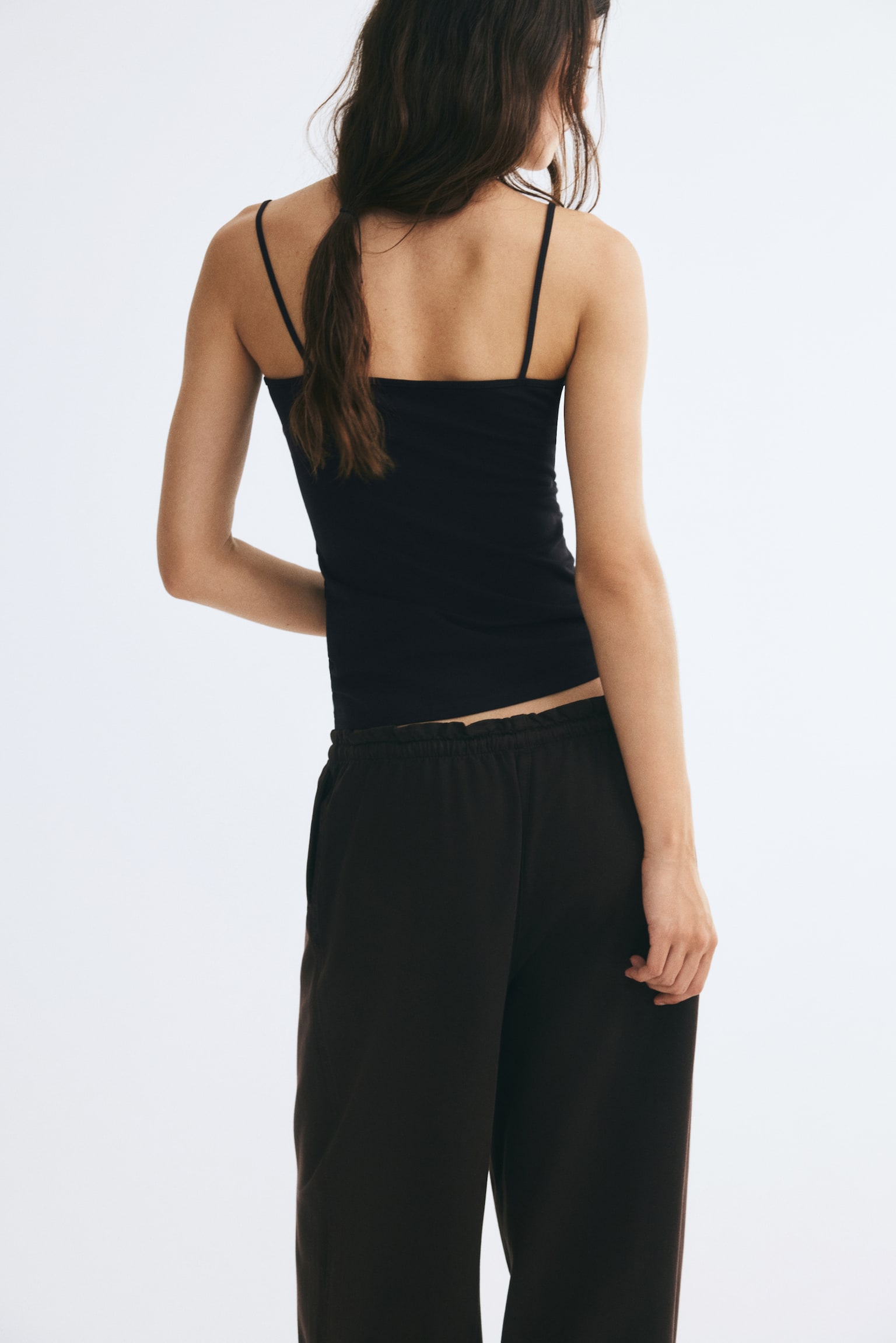 Топы H&M 2-pack Cotton Tank Tops, цвет: Чёрный — фото 4