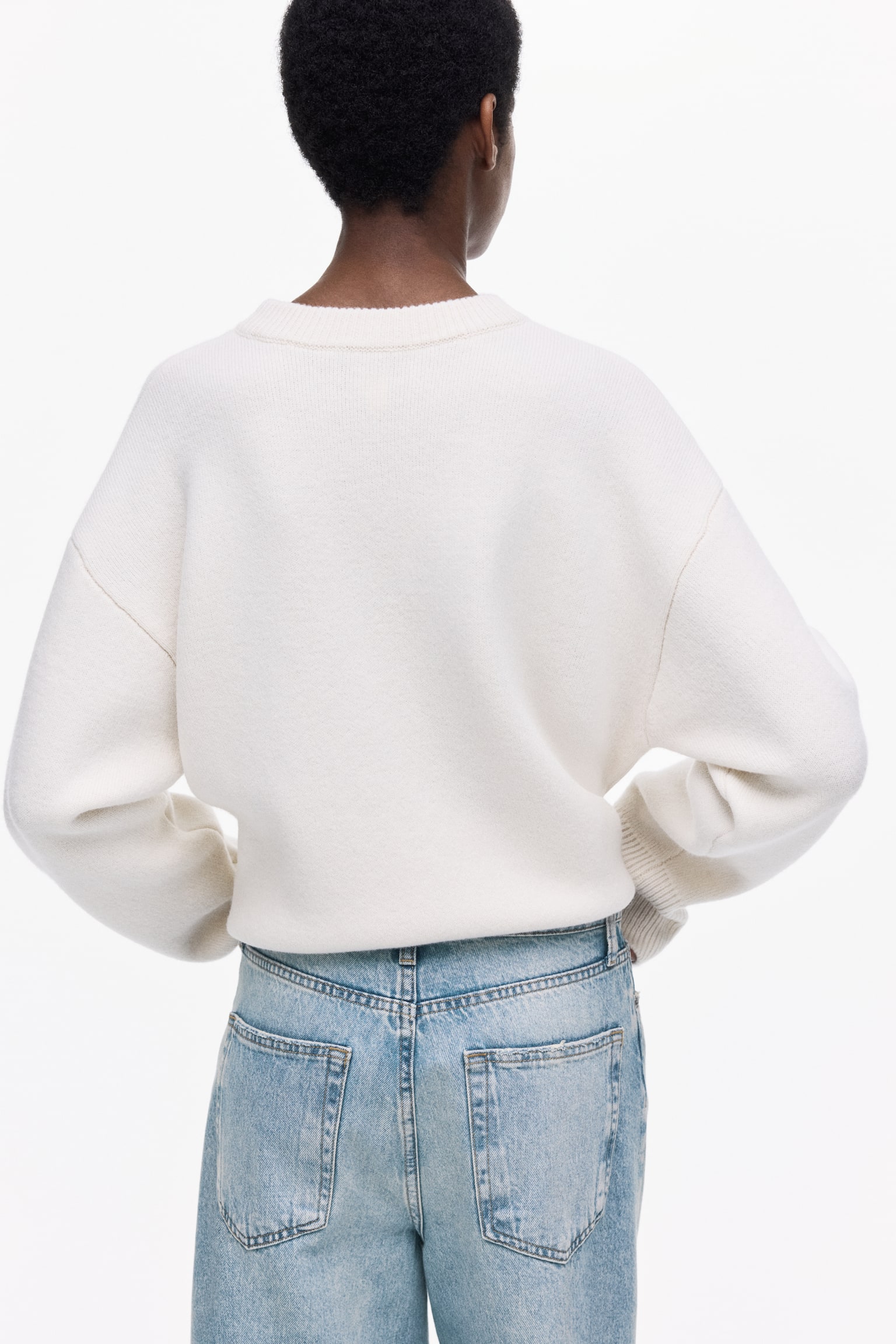 Wide High Waist Ankle Jeans - Licht denimblauw/Donker denimblauw - 4