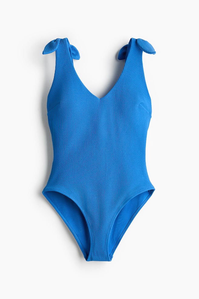 Padded-Cup Swimsuit - Blue - 1