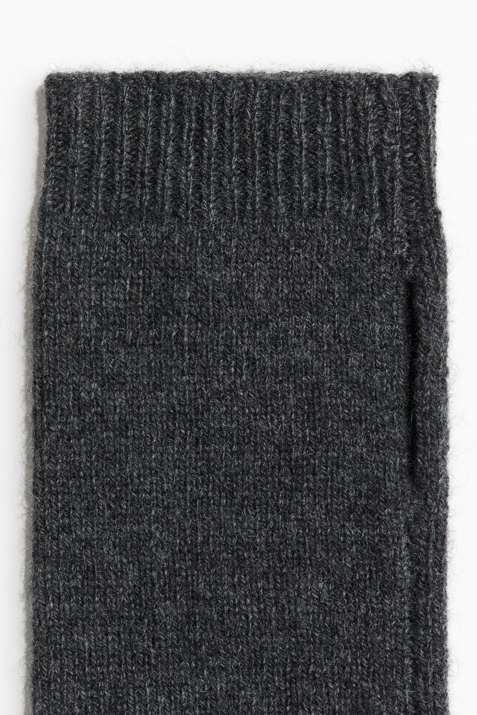 Cashmere wrist warmers - Dark grey marl/Black - 2