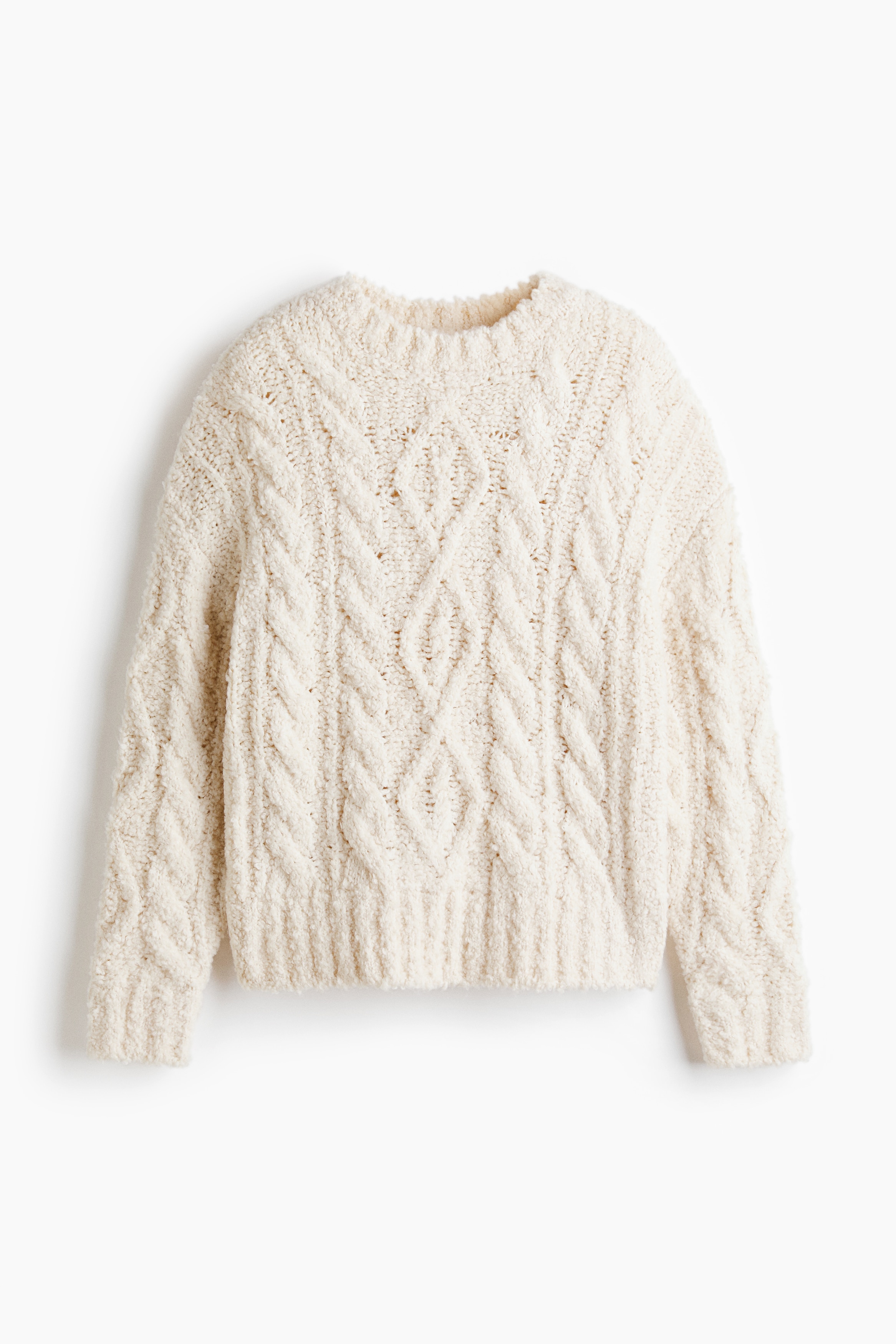 Cable-knit jumper - Cream