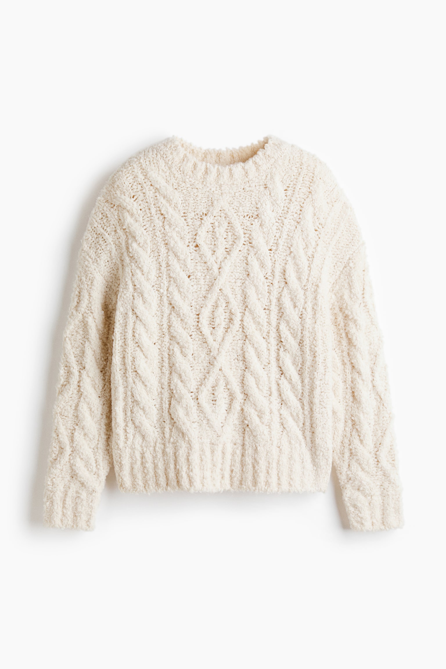 Женский свитер H&M Cable-Knit, цвет: Кремовый — фото 1