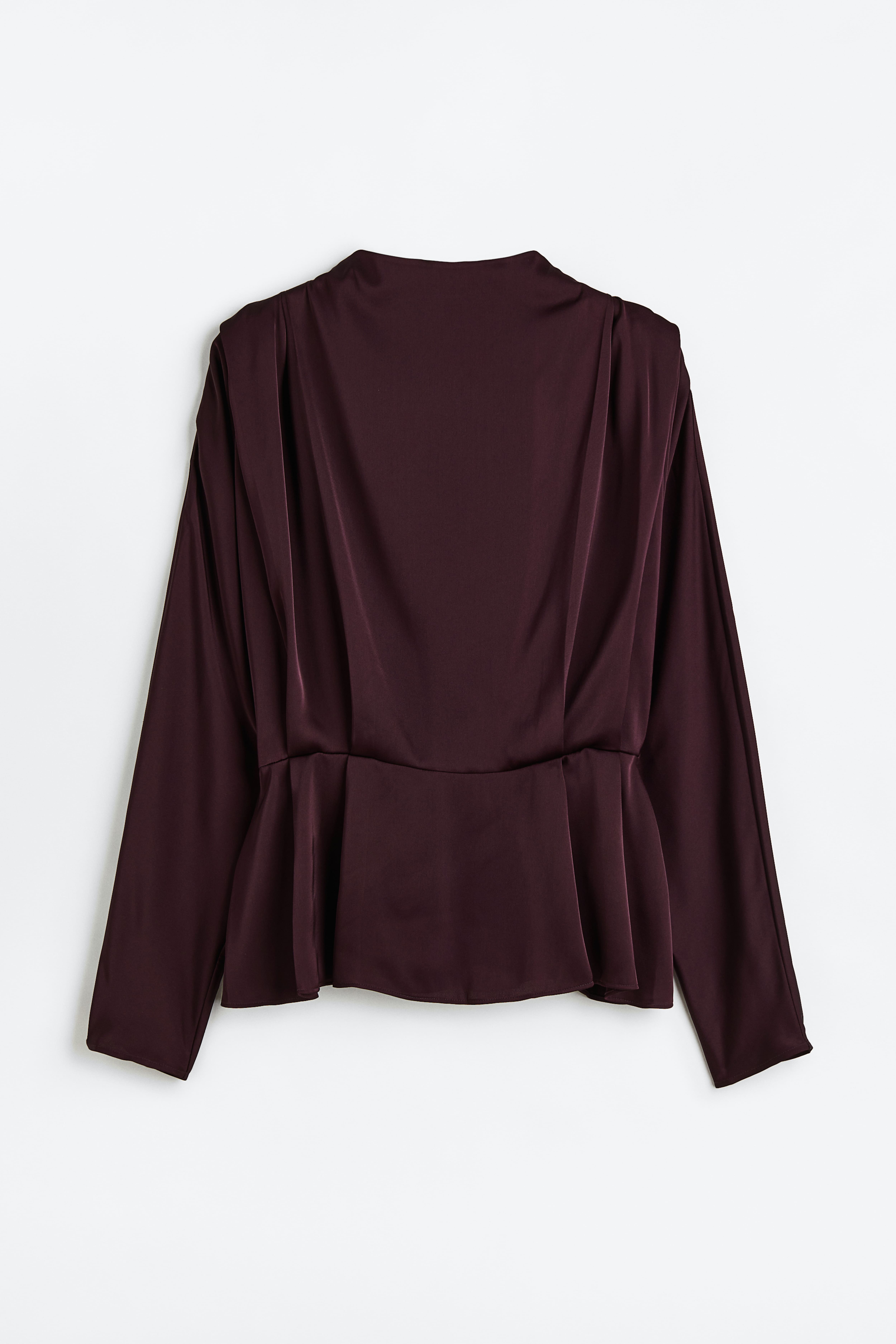 Burgundy blouse h&m best sale