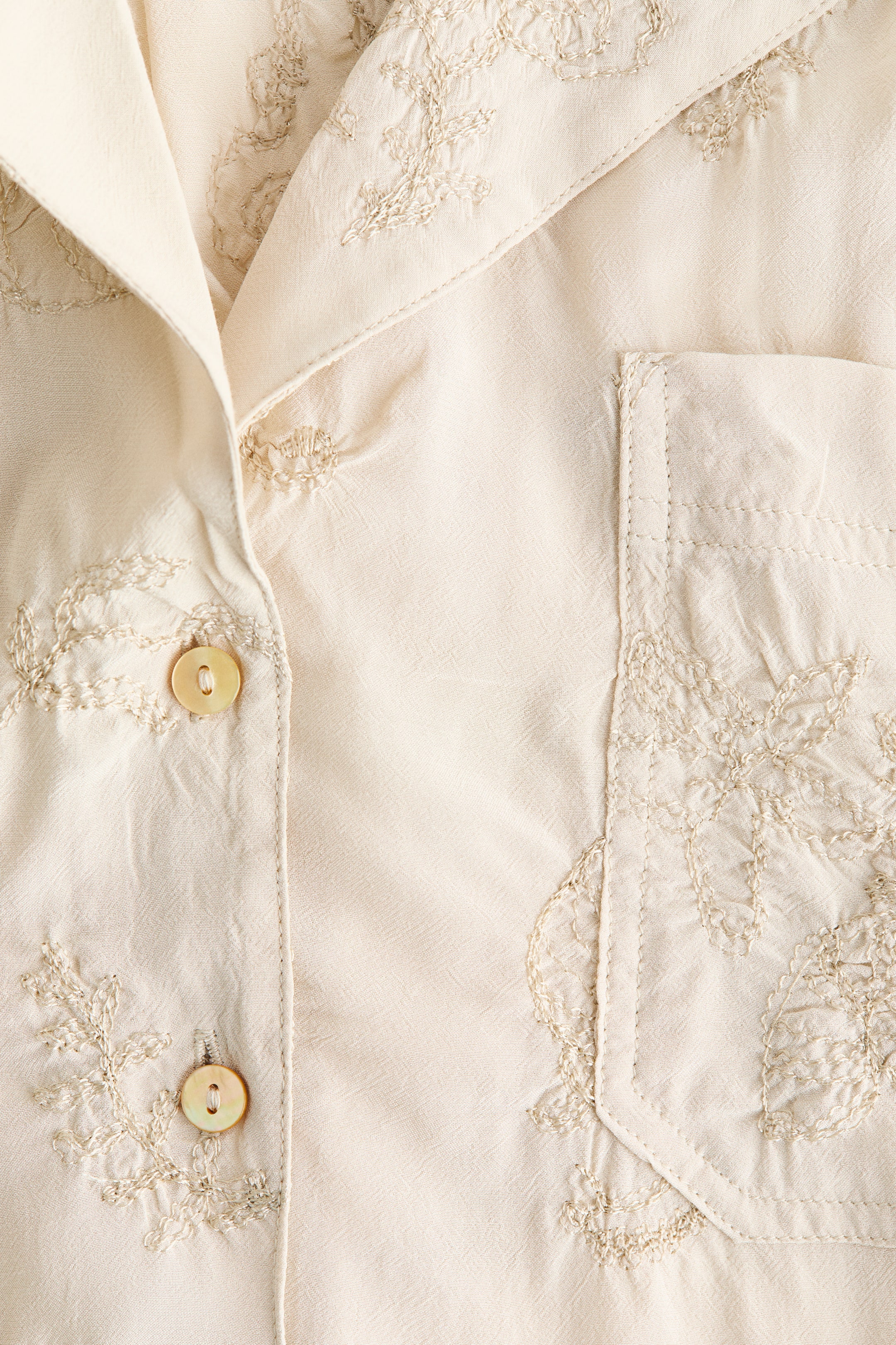 Женские рубашки H&M Embroidered Viscose Resort Shirt — фото 5