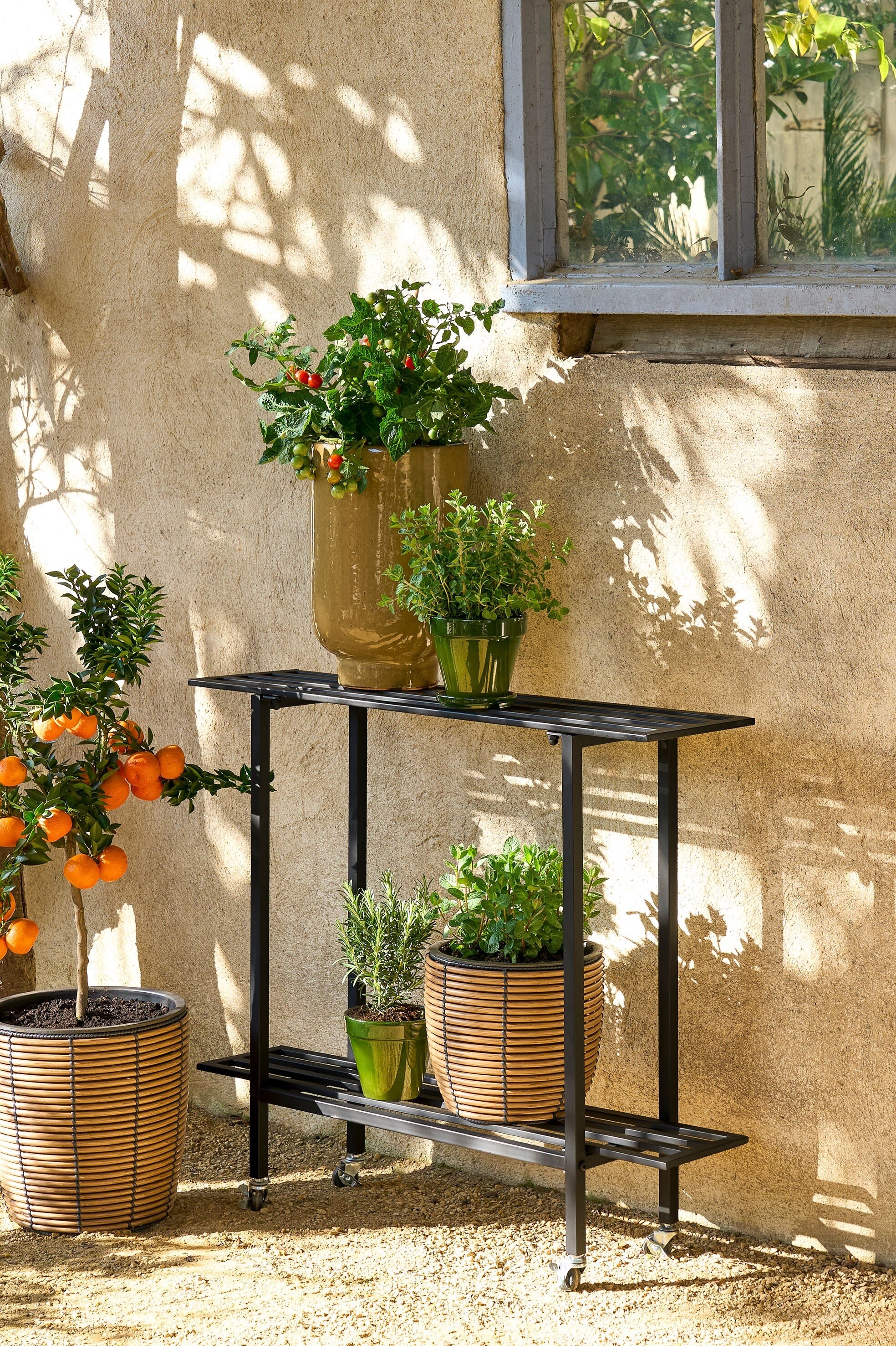 Suporte De Plantas Em Metal - Preto