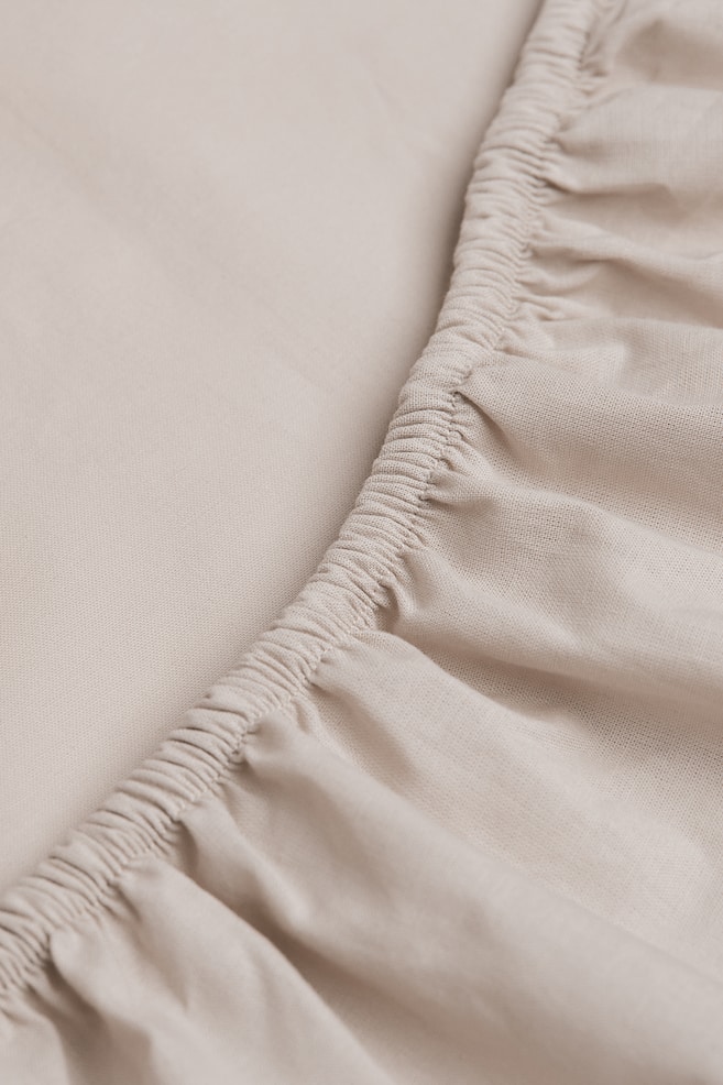 Fitted Cotton Sheet - Light taupe/Light gray/Taupe/Light beige/White/Dark gray - 2