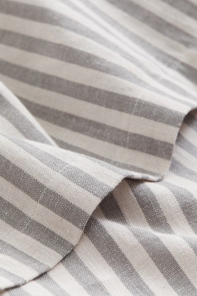 Striped cotton tablecloth - Grey/Striped/Beige/Striped - 2
