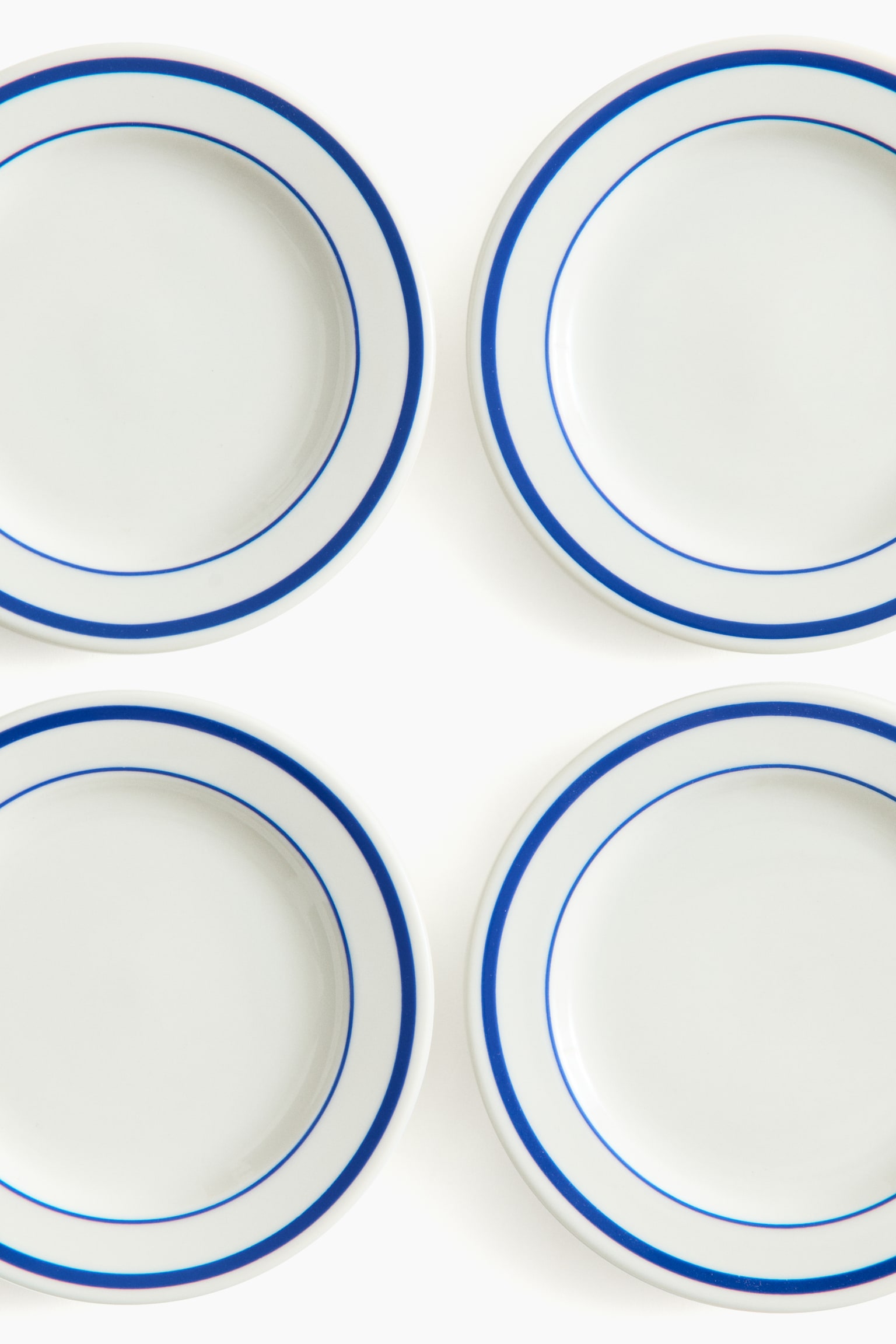 4-pack porcelain side plates - White/Blue/White/Red/White/Black - 3