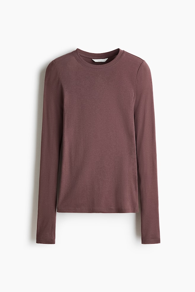 Maglia in jersey di cotone pima - Rosa polvere scuro/Bianco/Viola scuro/Blu polvere - 1