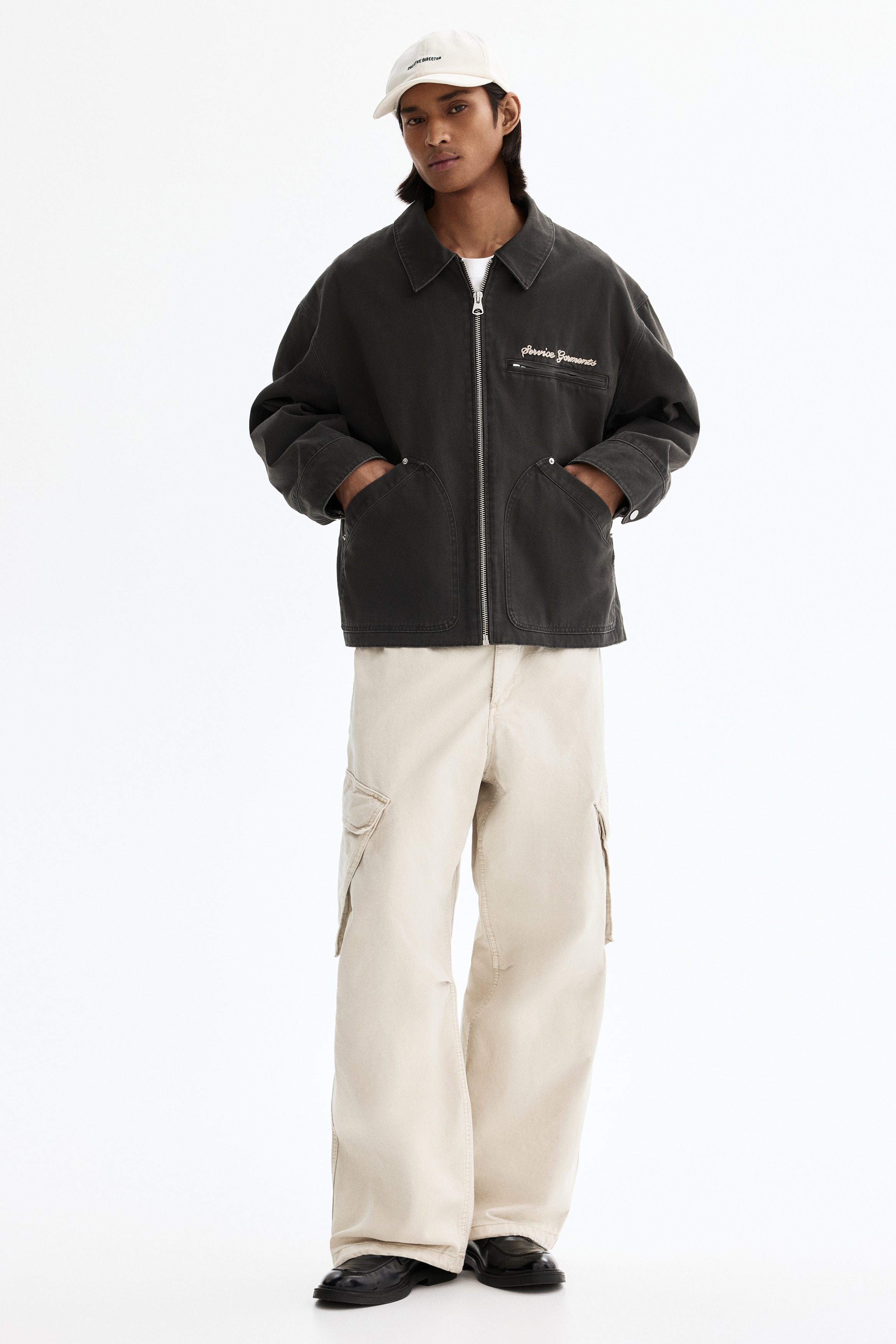 Abercrombie & Fitch Cadillac Cropped Zip Workwear Jacket
