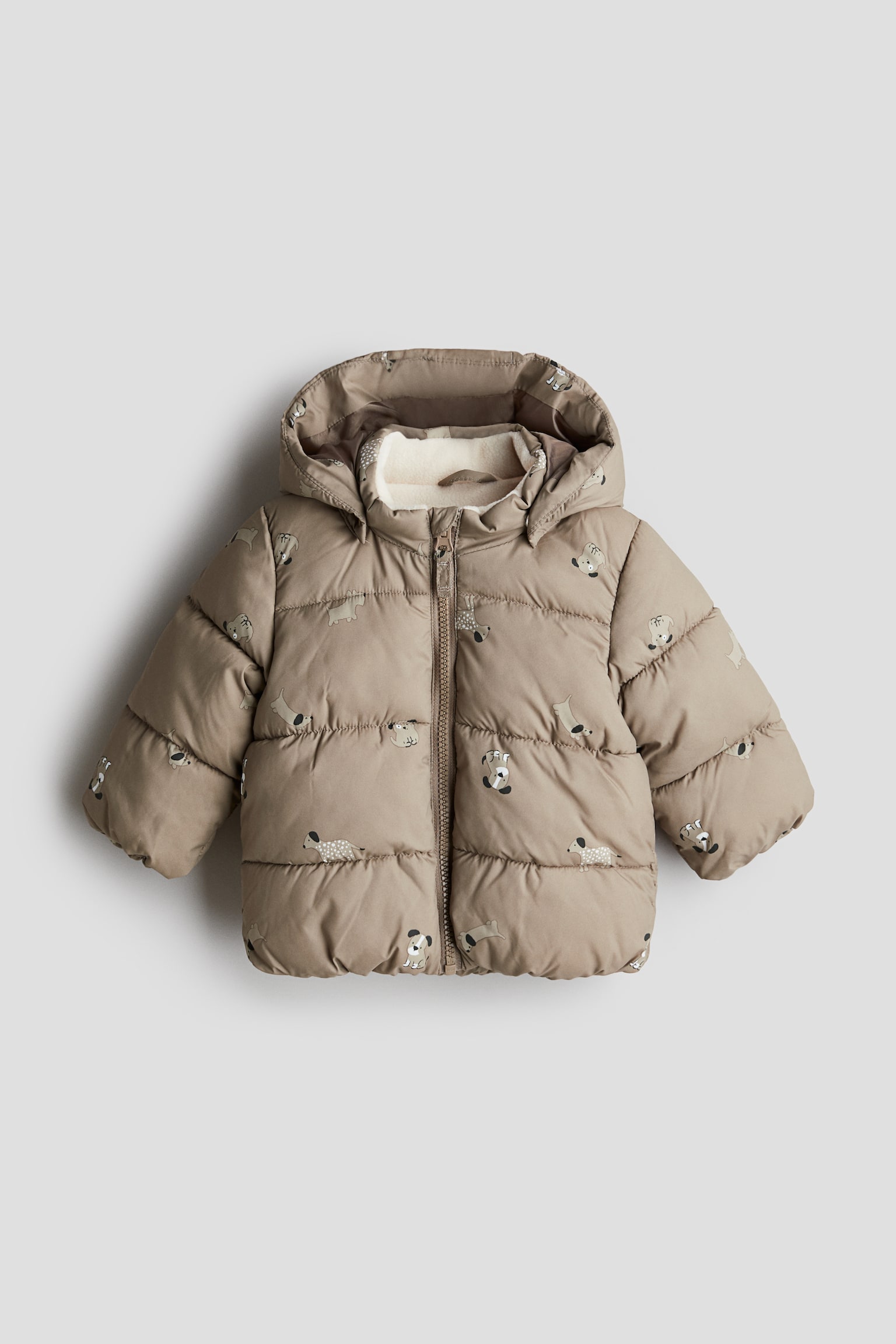 Water-repellent puffer jacket - Greige/Dogs/Cream/Floral - 1