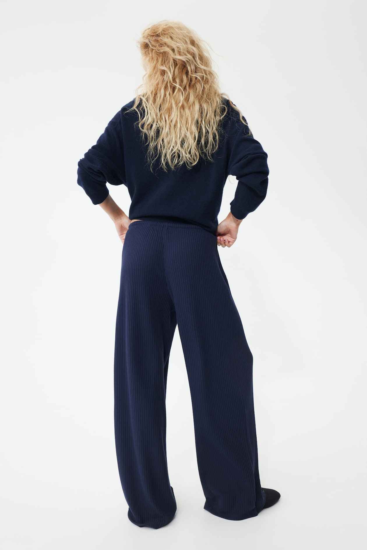 Wide-Leg Rib-Knit Pants - image 4