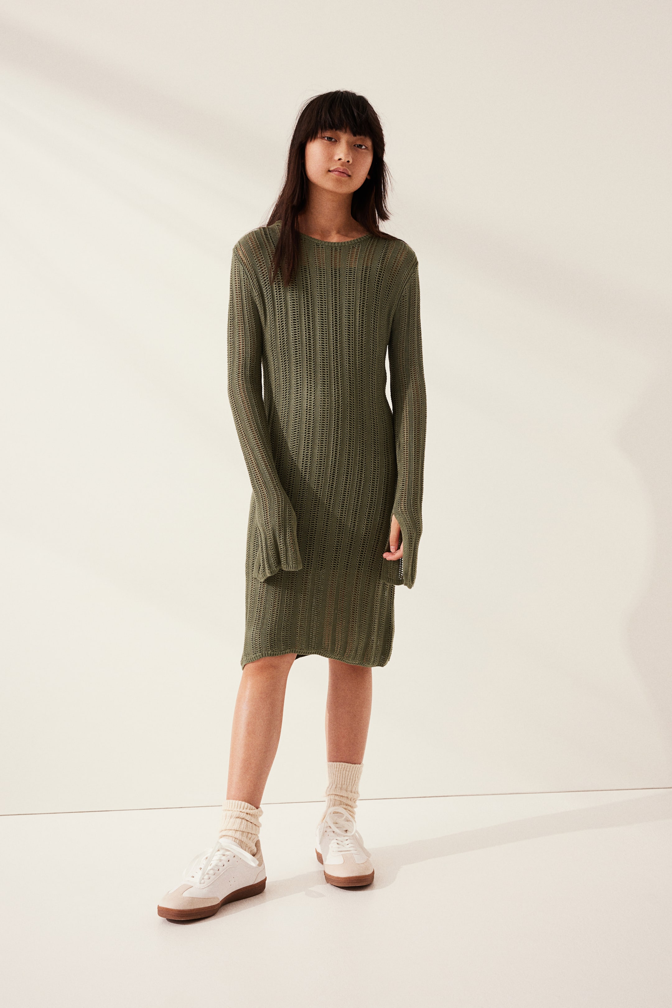 Ladder-stitch-look Dress