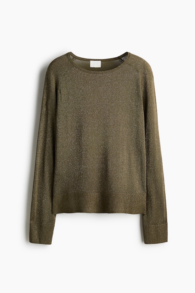 Glittery jumper - Dark khaki green/Dusty blue - 1