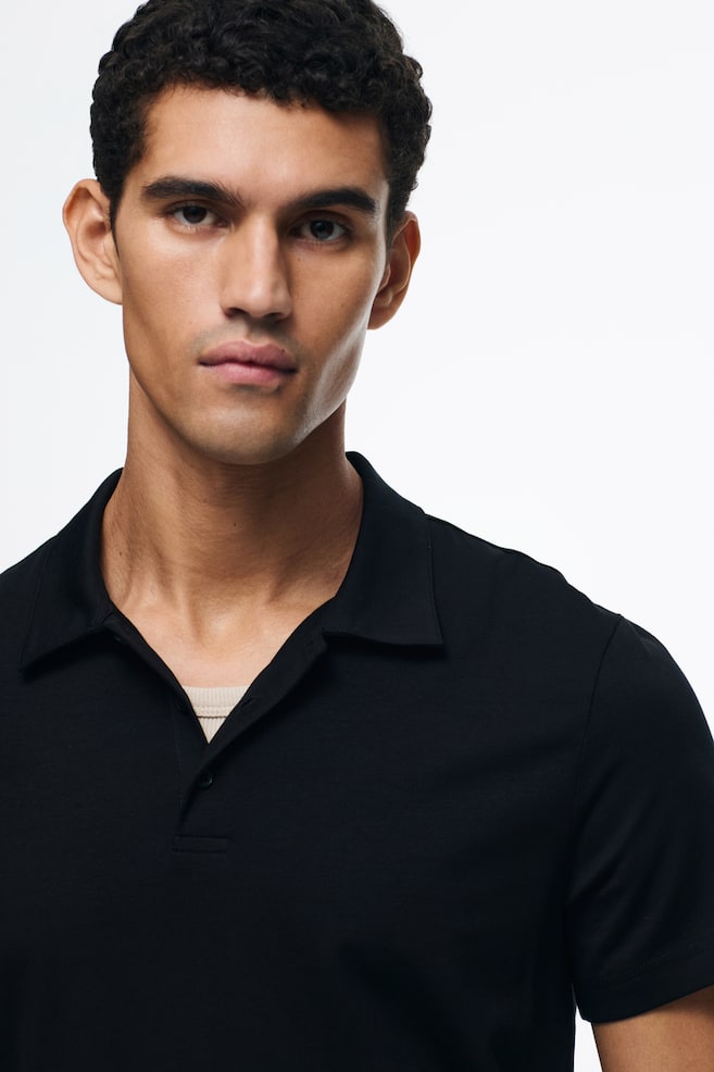 Slim-Fit Polo Shirt - Black/Khaki green/Navy blue/Teal - 5