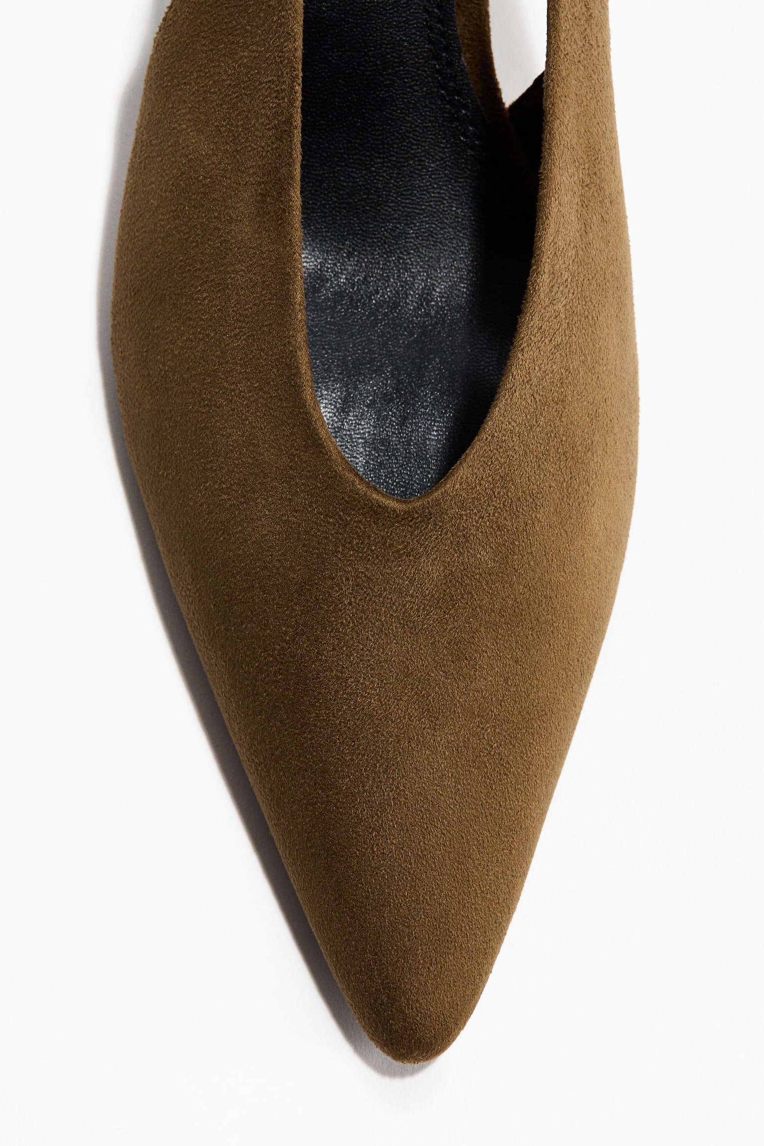 Kitten-heeled slingbacks - Dark khaki green/Dark beige - 4