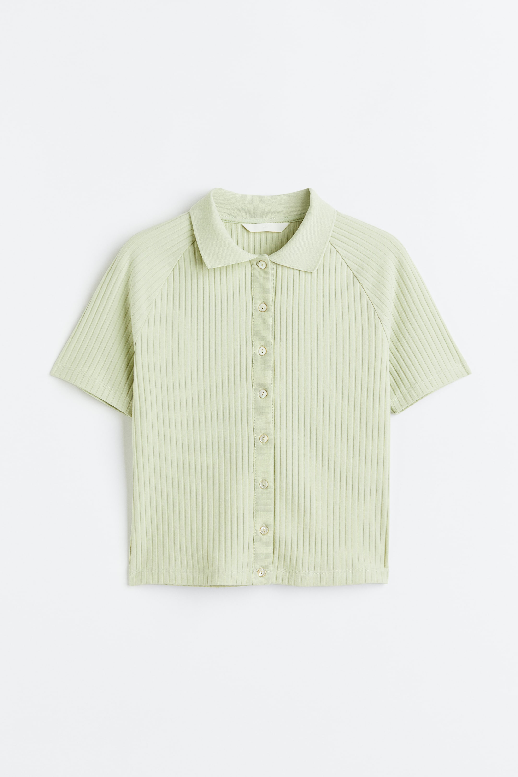 Xem ảnh lớn hơn: Áo có cổ cài khuy phía trước - Màu xanh lá nhạt - Ladies | H&M VN 1