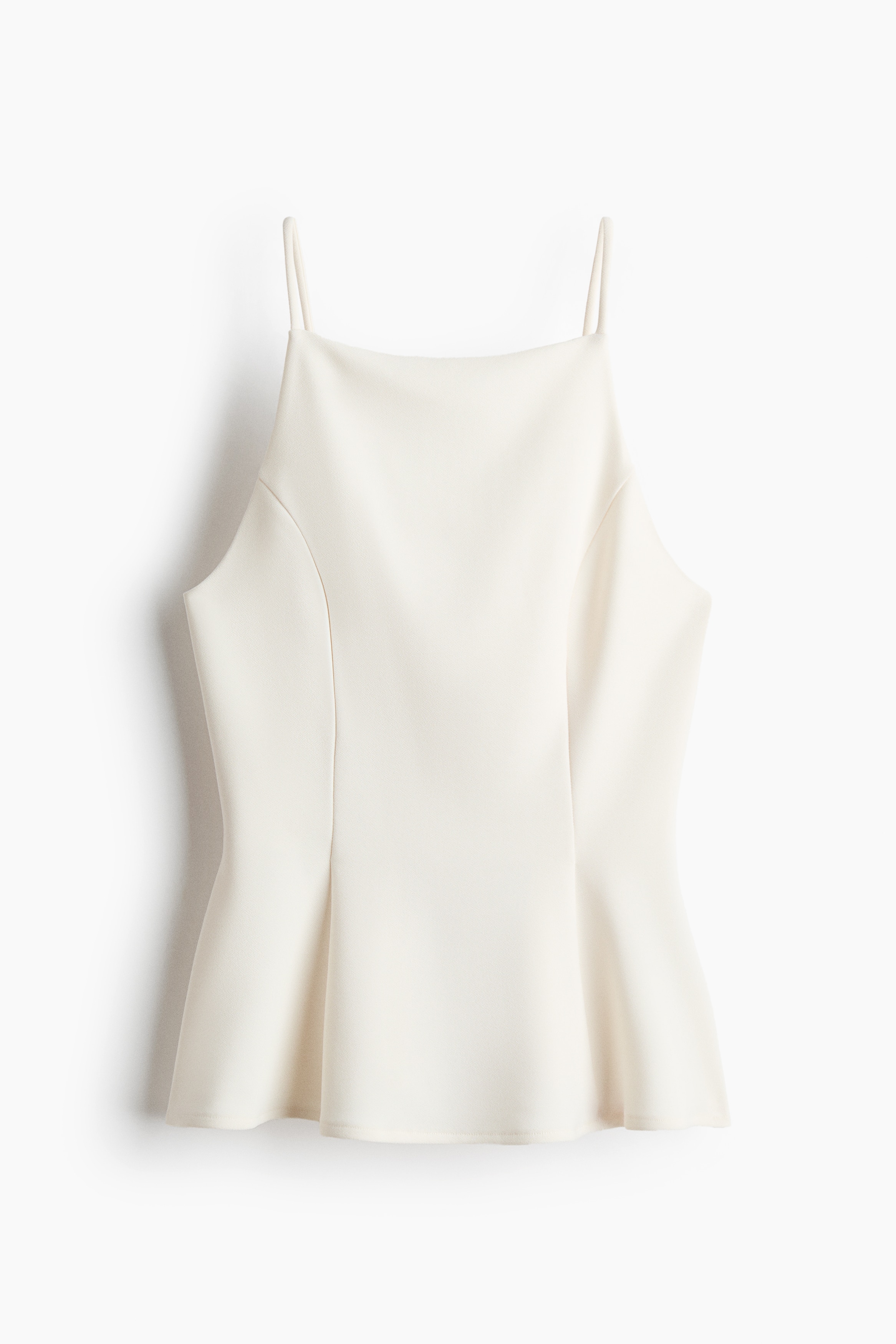Top sin mangas con peplum - Crema/Negro/Café