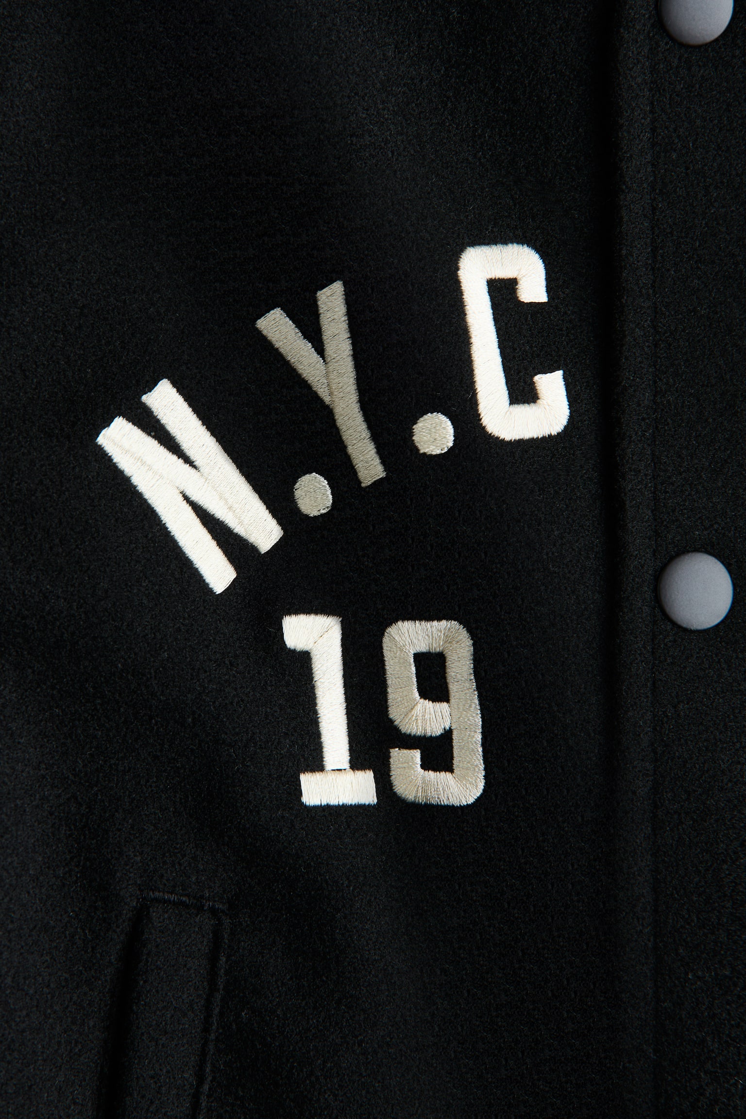 Motif-detail baseball jacket - Black/N.Y.C/Green/N.Y.C Club - 2