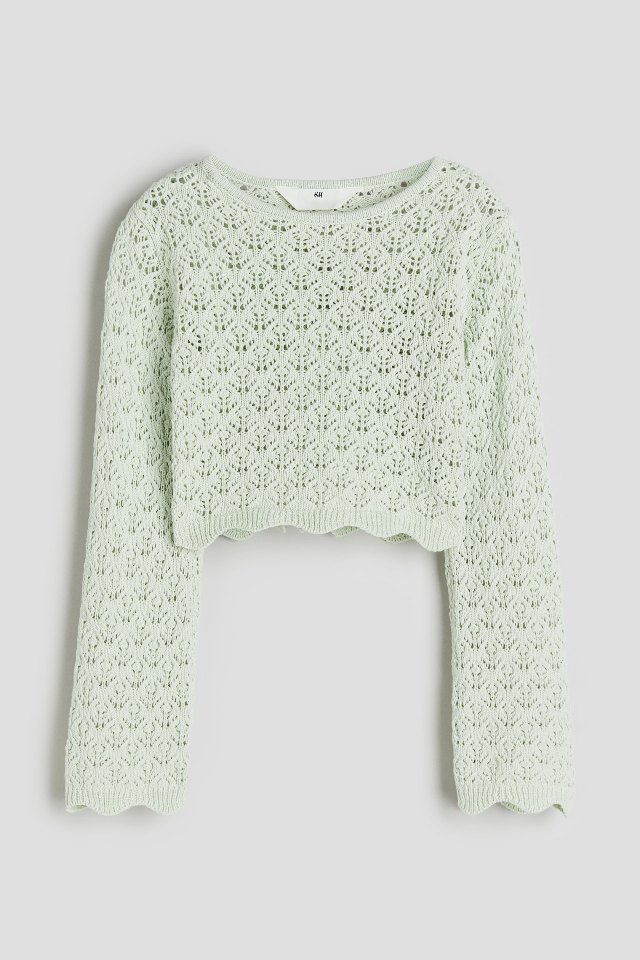 拡大画像を表示: ポインテルニットセーター - ライトミントグリーン - Kids | H&M JP 1